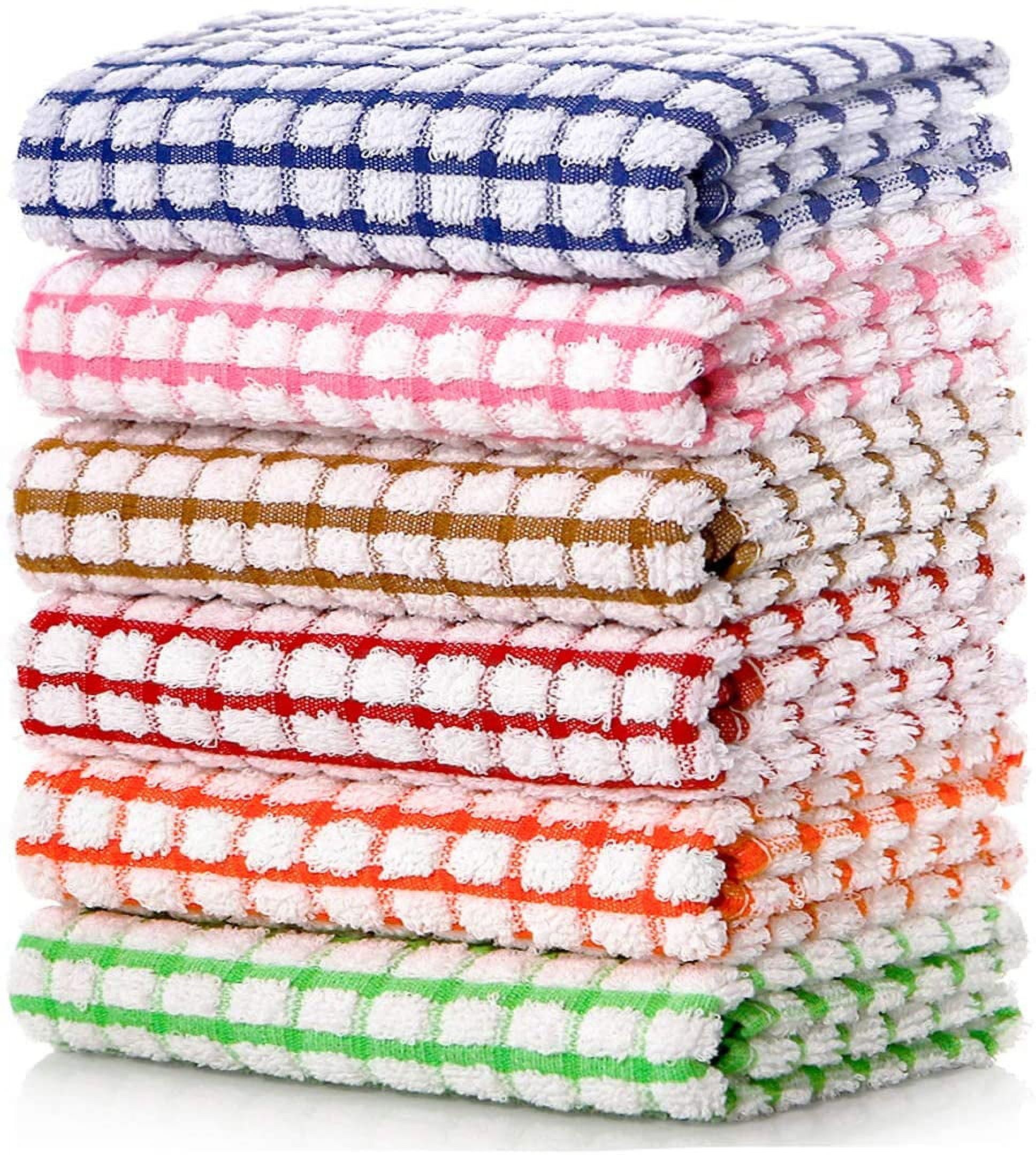 Multicolor Cotton Kitchen Dish Towels Set, 16 x 25 Inch, 6 Pack