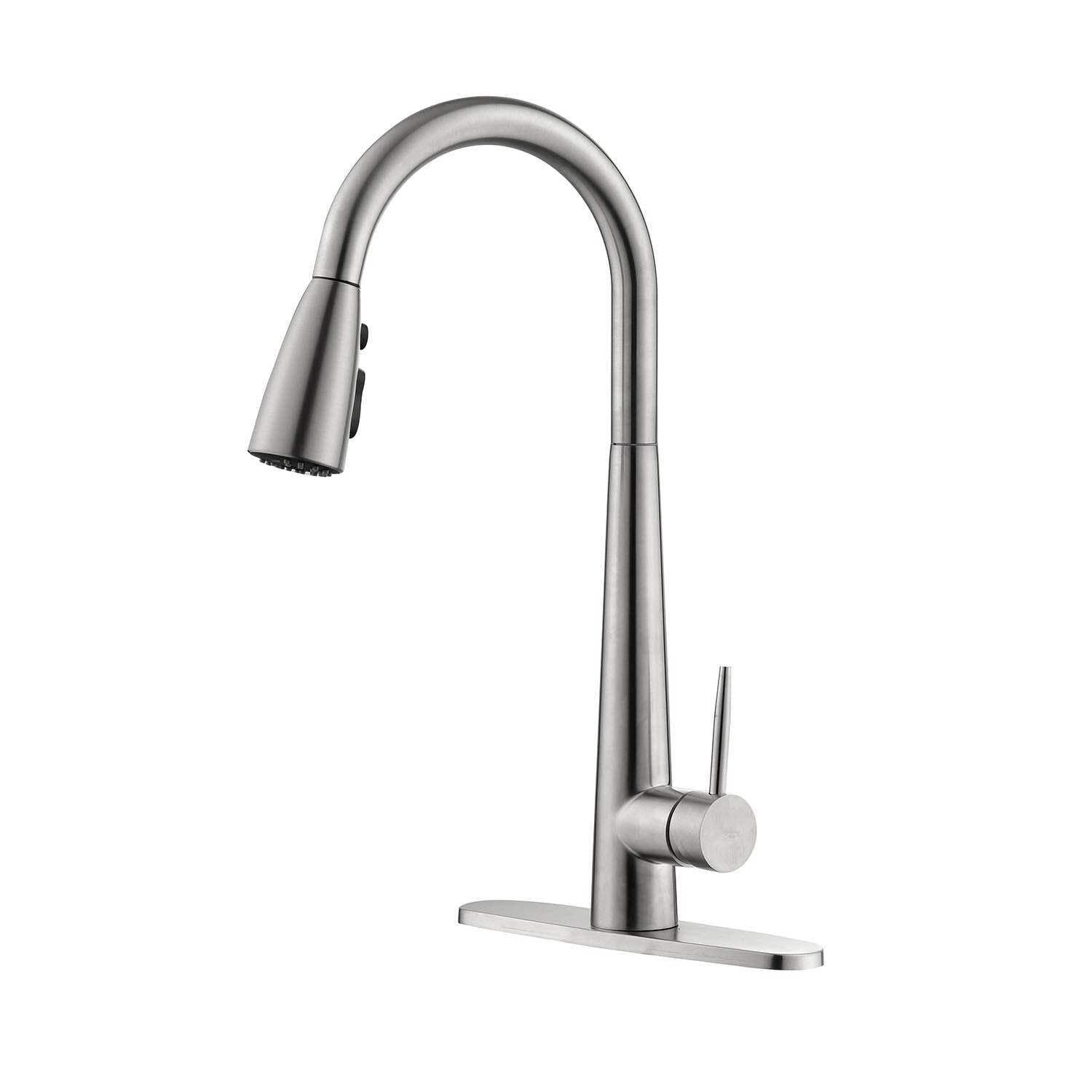 Brushed Nickel Single Handle Pull Down Kitchen Faucet