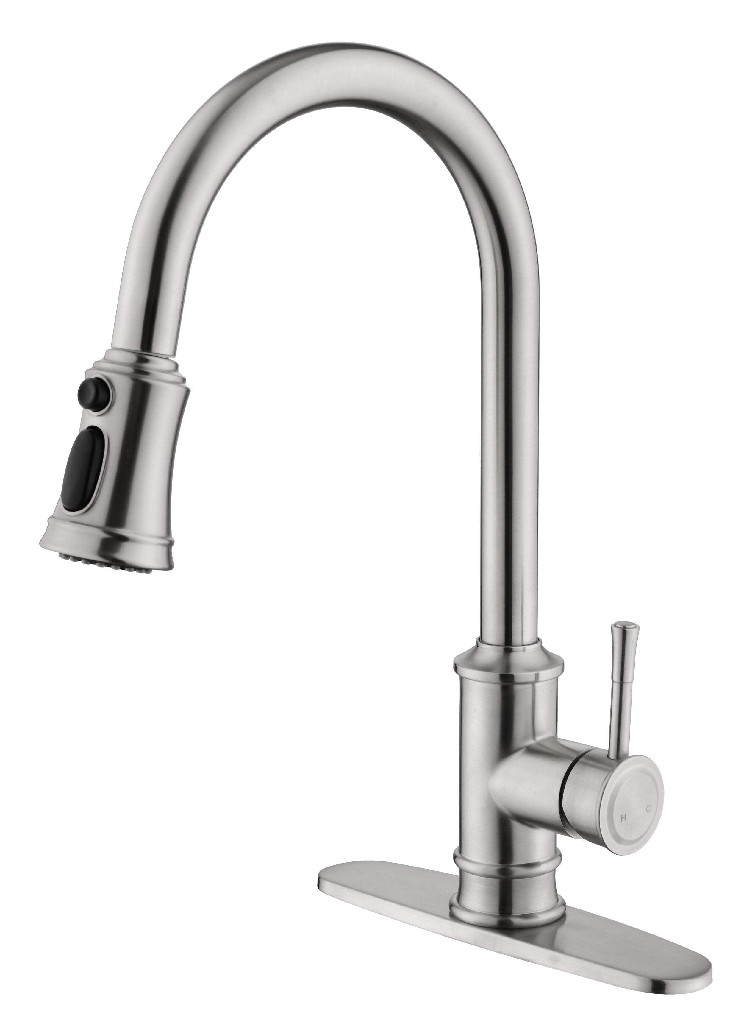 Brushed Nickel Pull-Out Spray Kitchen Faucet with Single Handle