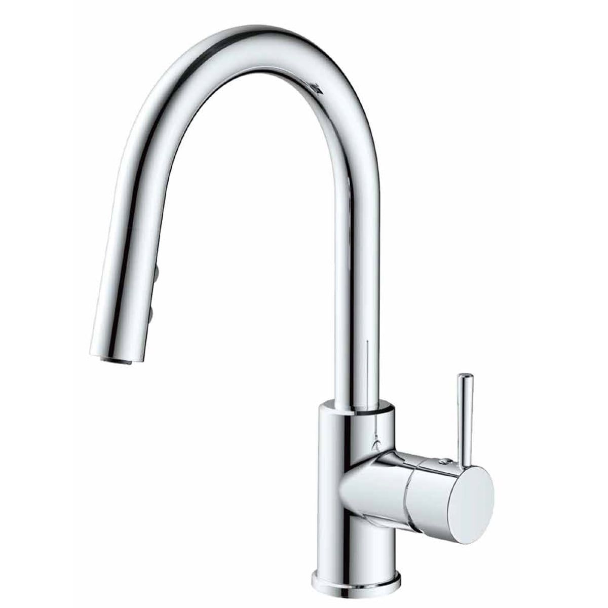 Chrome High-Arc Kitchen Faucet with Pull-Out Spray