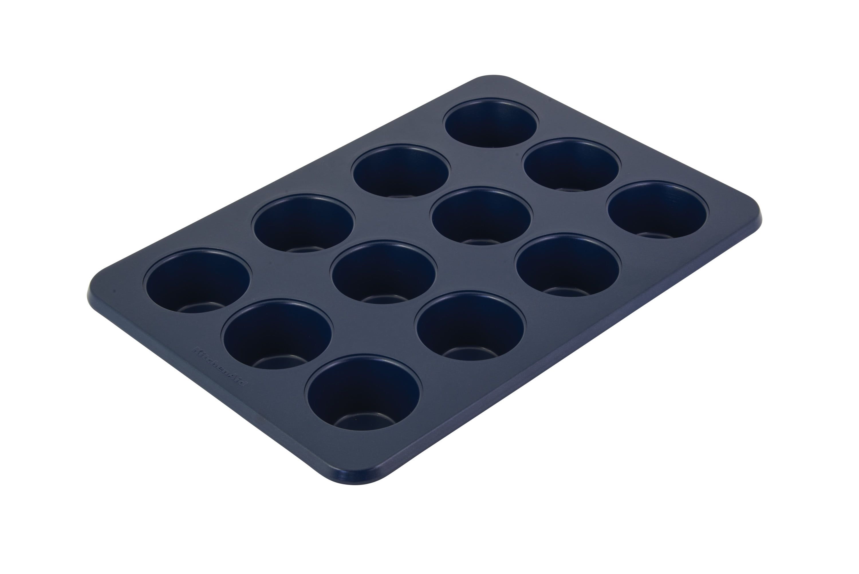 Blue Nonstick Aluminized Steel 12-Cup Mini Muffin Pan