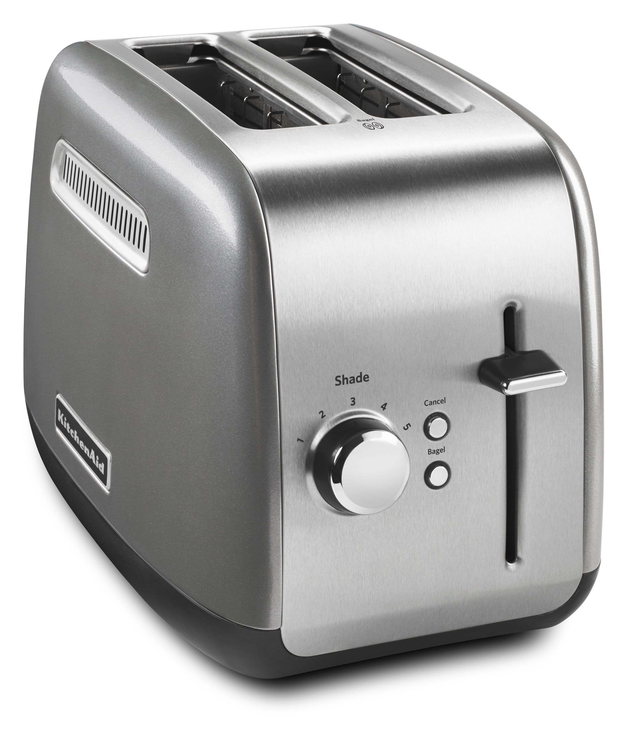 Contour Silver Stainless Steel 2-Slice Toaster with Wide Slot and Crumb Tray