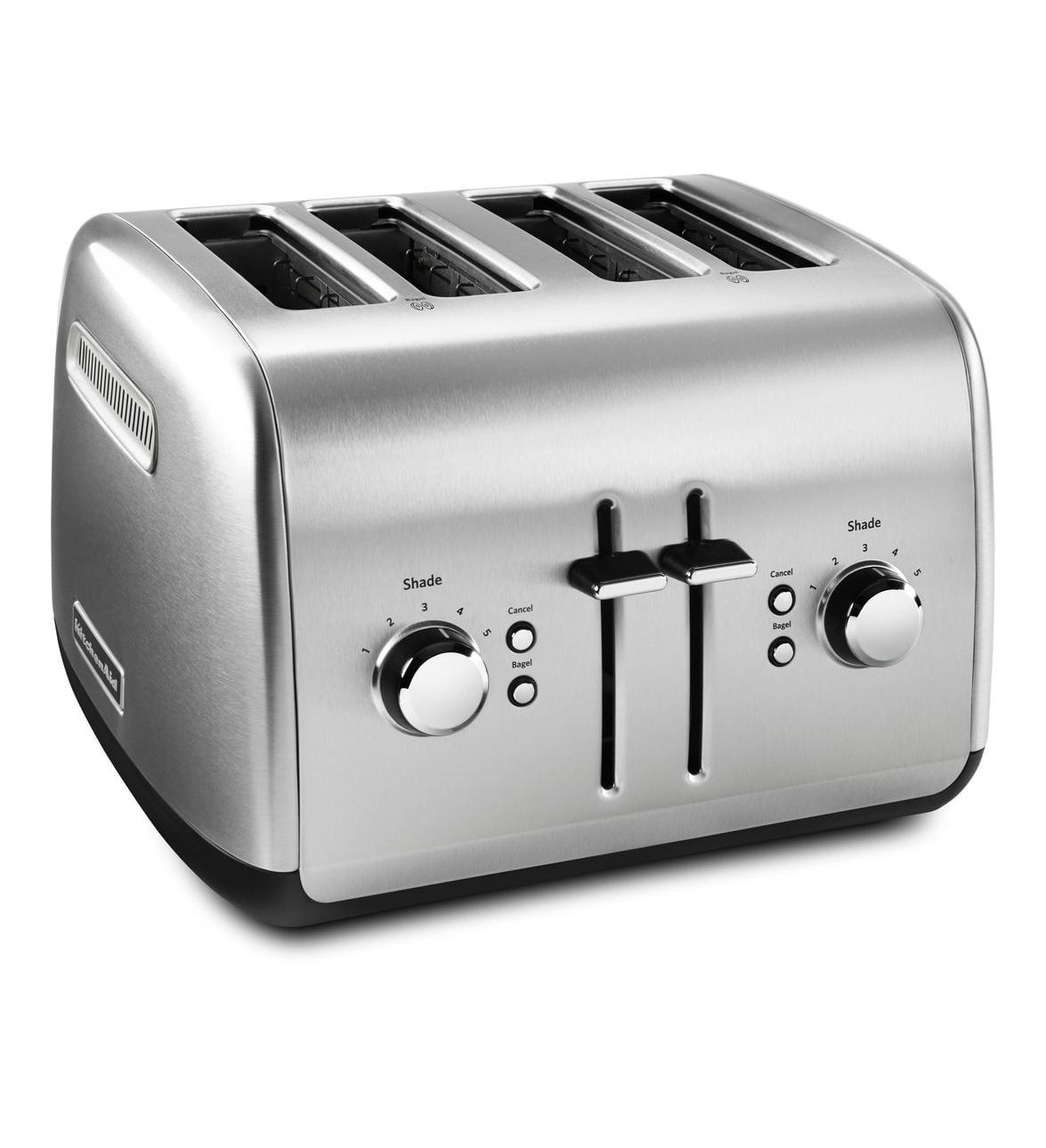 Silver Stainless Steel 4-Slice Toaster with Wide Slots