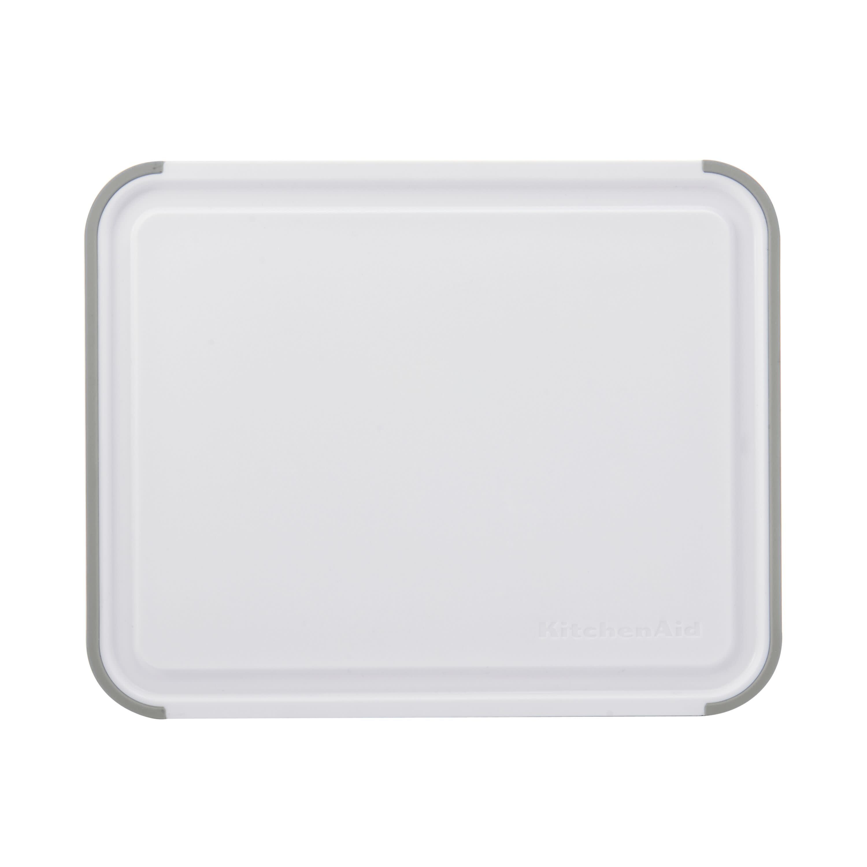 White Rectangular Non-Slip Plastic Cutting Board, 8x10-inch