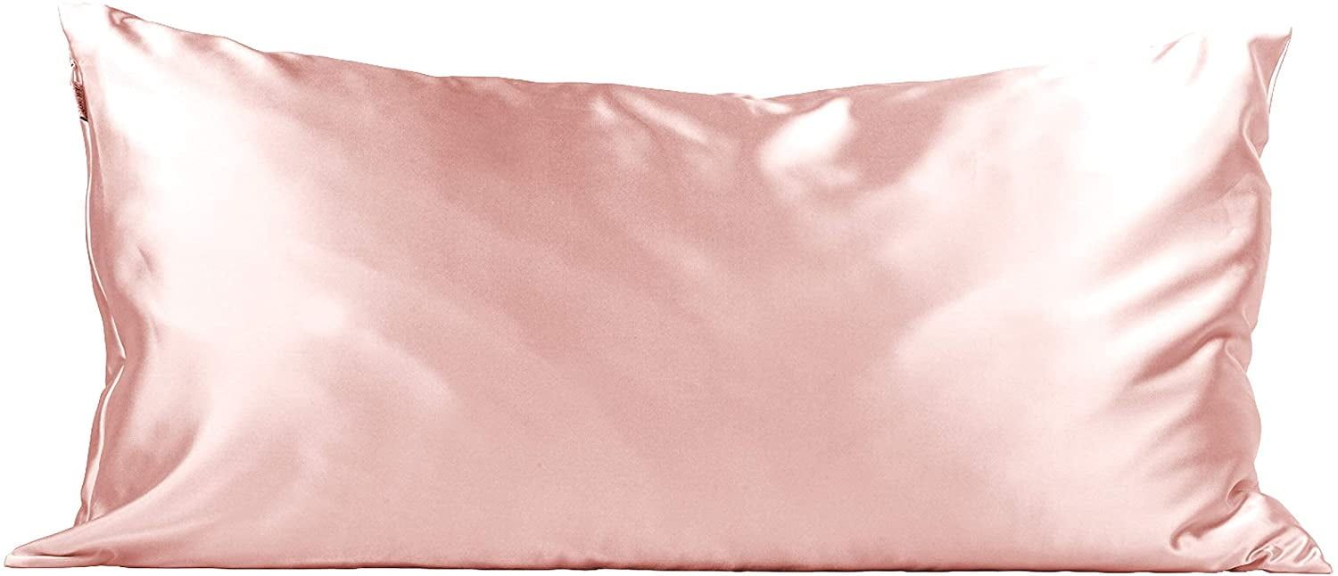 Blush Satin King Pillowcase with Zipper