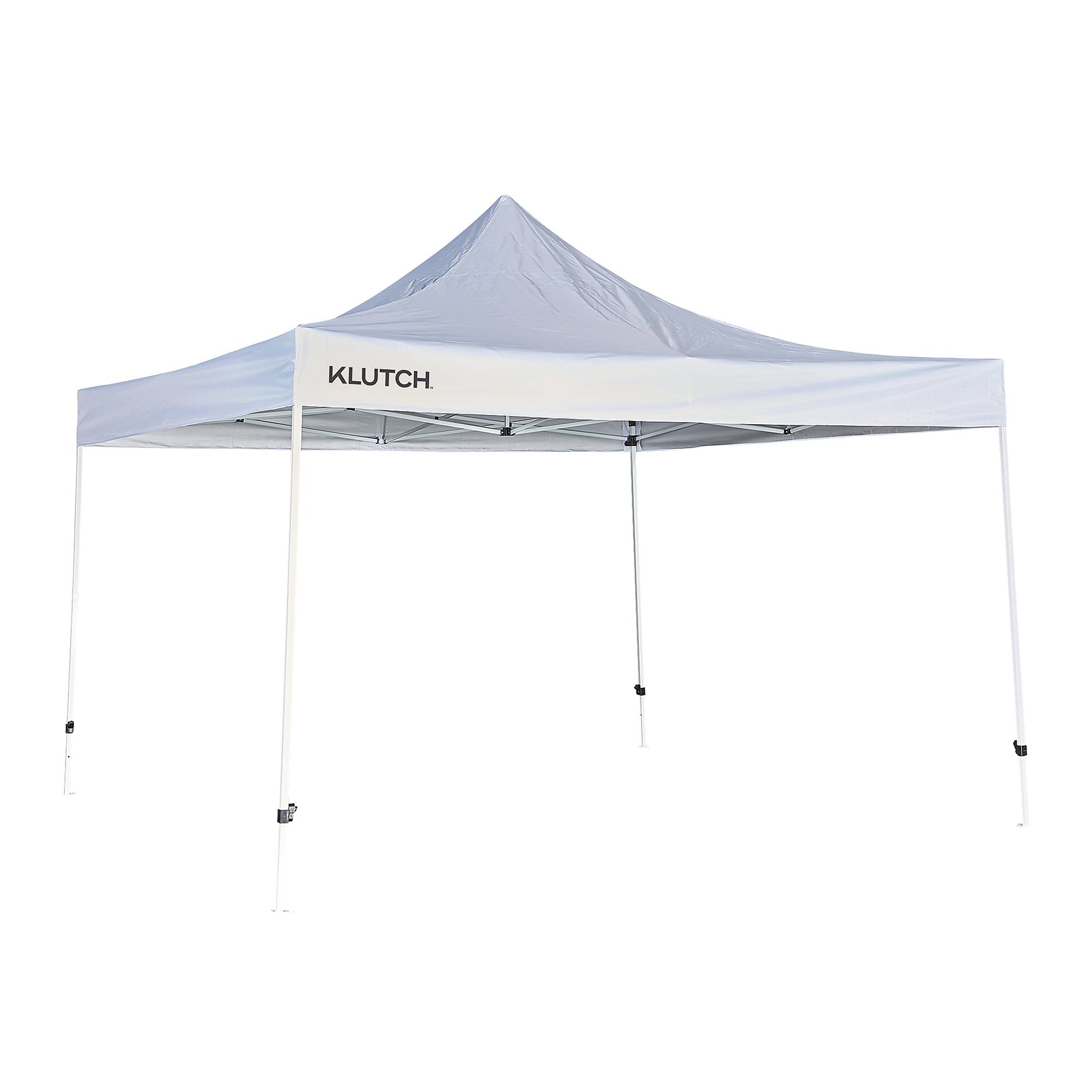 Klutch 12ft x 12ft White Steel Frame Pop-Up Canopy Tent