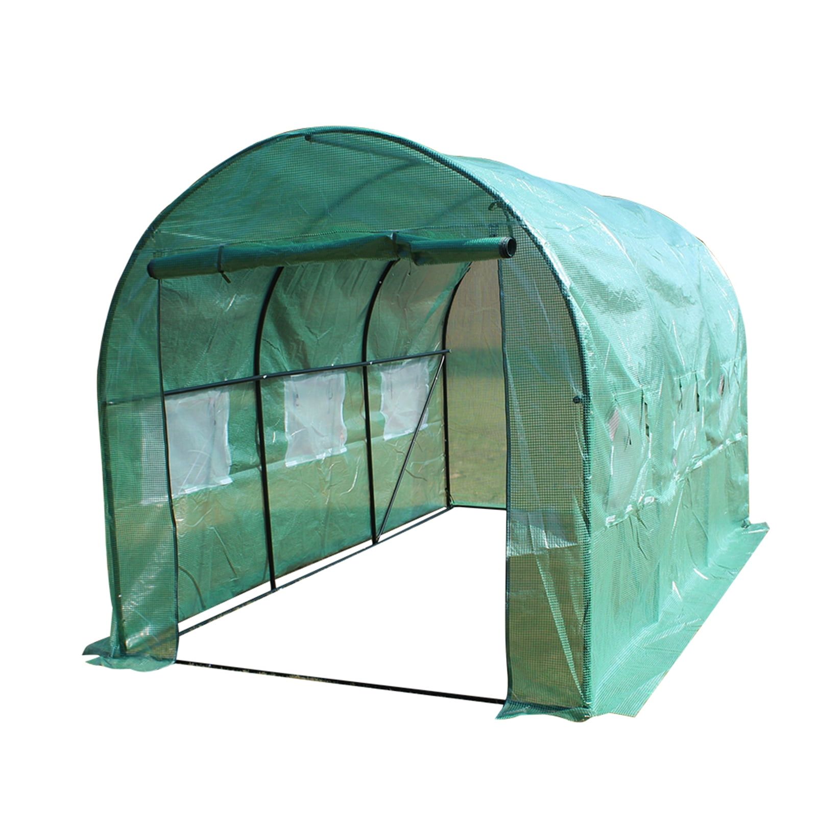 Green Heavy-Duty Walk-In Metal Frame Greenhouse