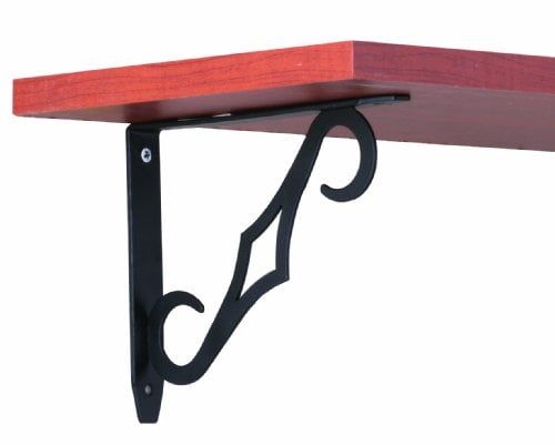 Black Steel Colonial Decorative 7-Inch Shelf Bracket