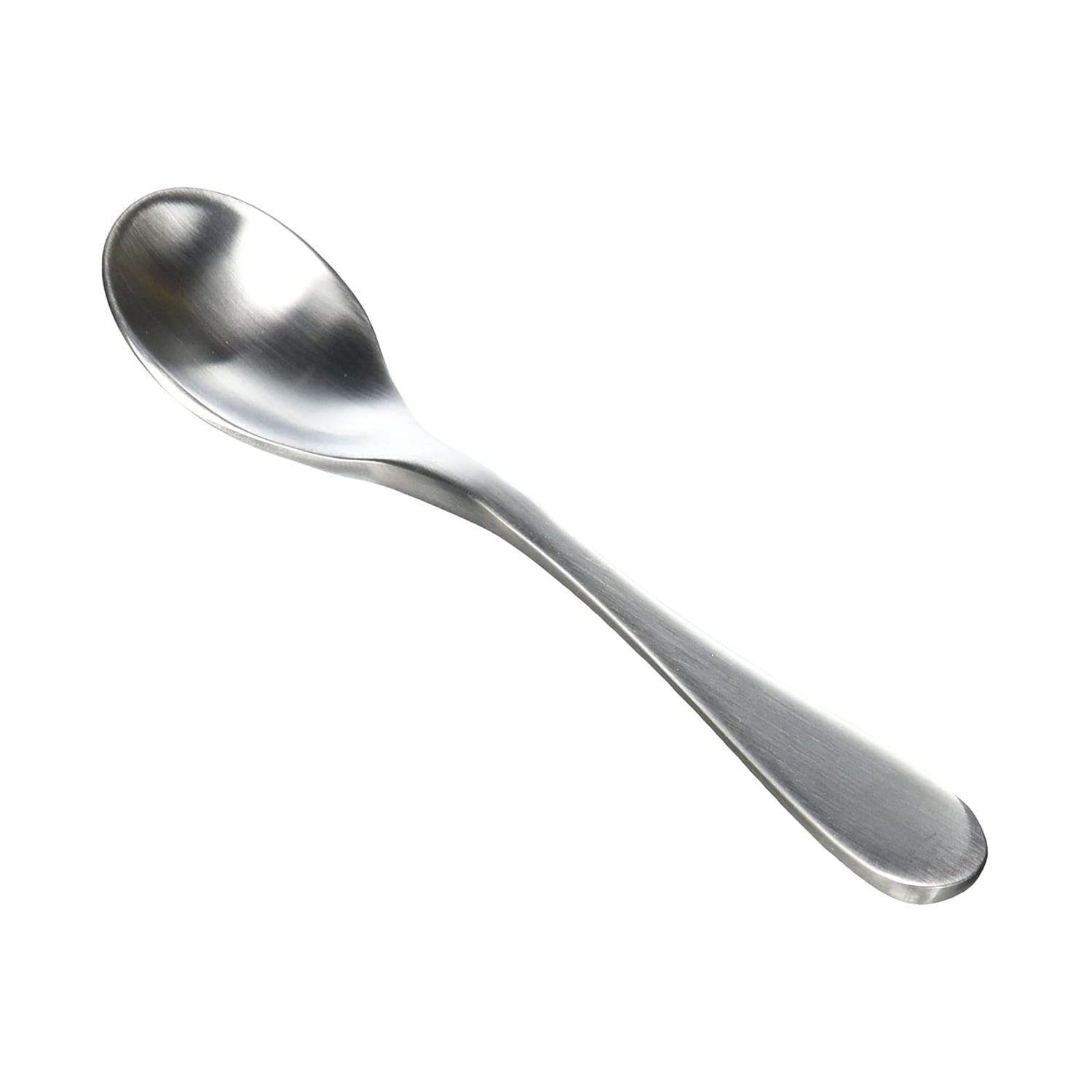 Matte Silver Stainless Steel Demitasse Spoon Set, 6 Pieces