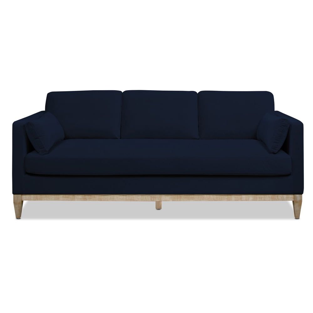 Knox 84" Lawson Track Arm Sofa in Dark Navy Blue Performance Velvet