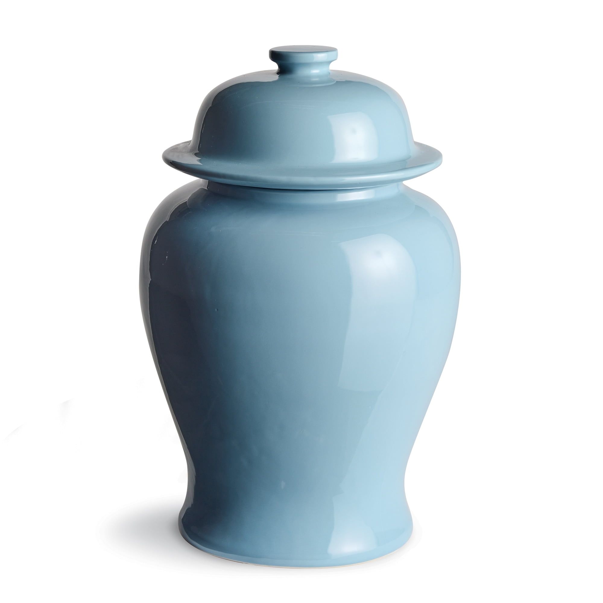 Large Blue High Gloss Ceramic Ginger Jar