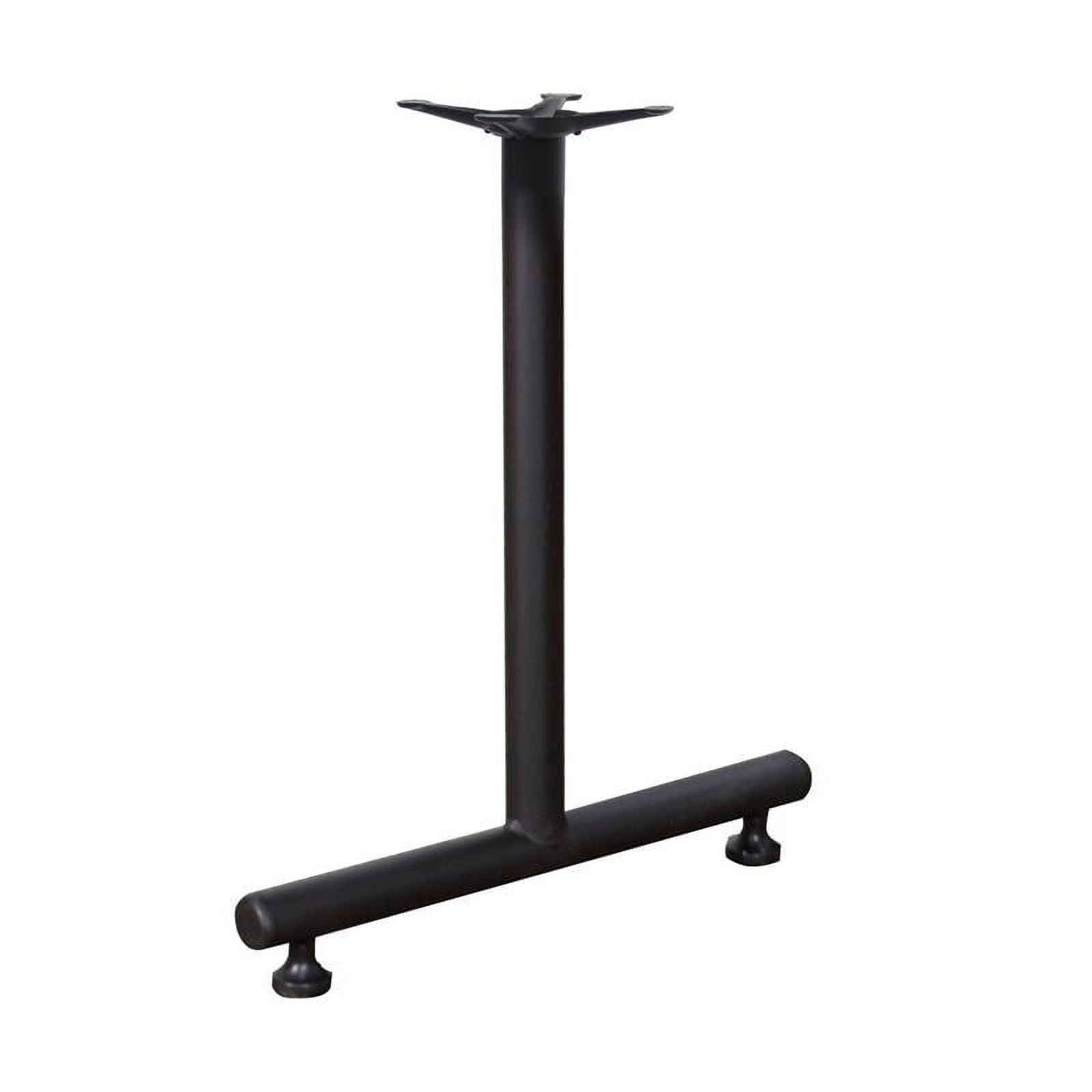 Black Tubular Steel T-Base Legs Set with Adjustable Glides