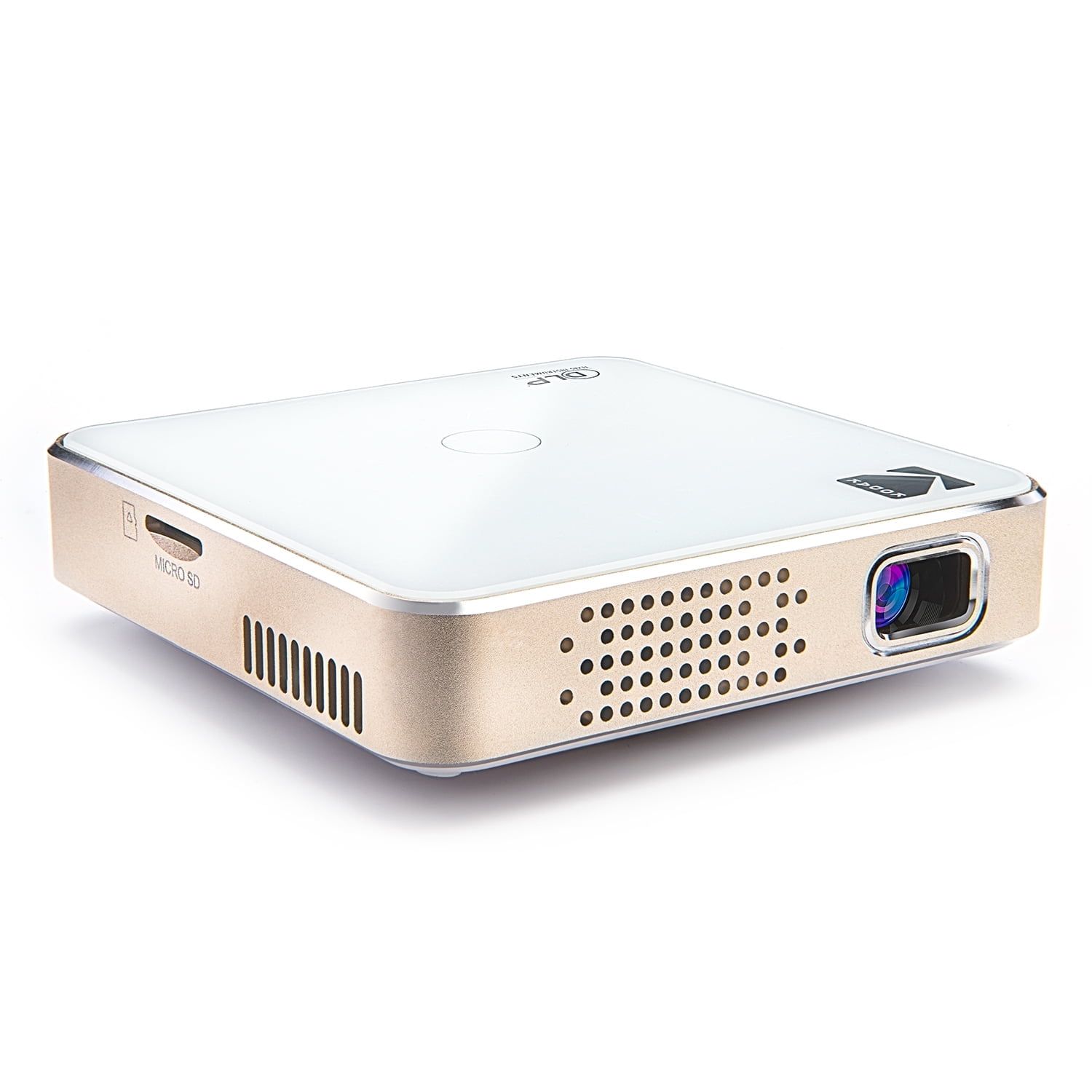 Kodak White Ultra Mini Portable LED Projector with Built-in Speaker