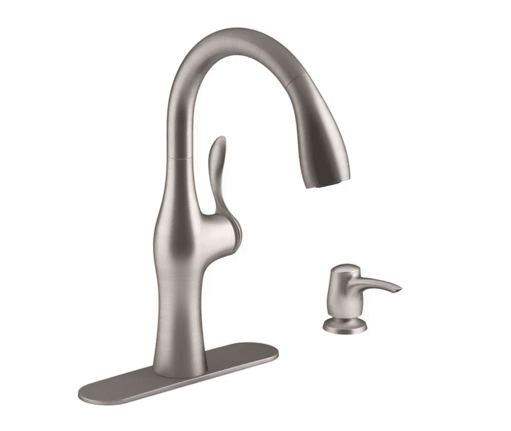 Alma Stainless Steel Pull-Down Kitchen Faucet with Soap Dispenser