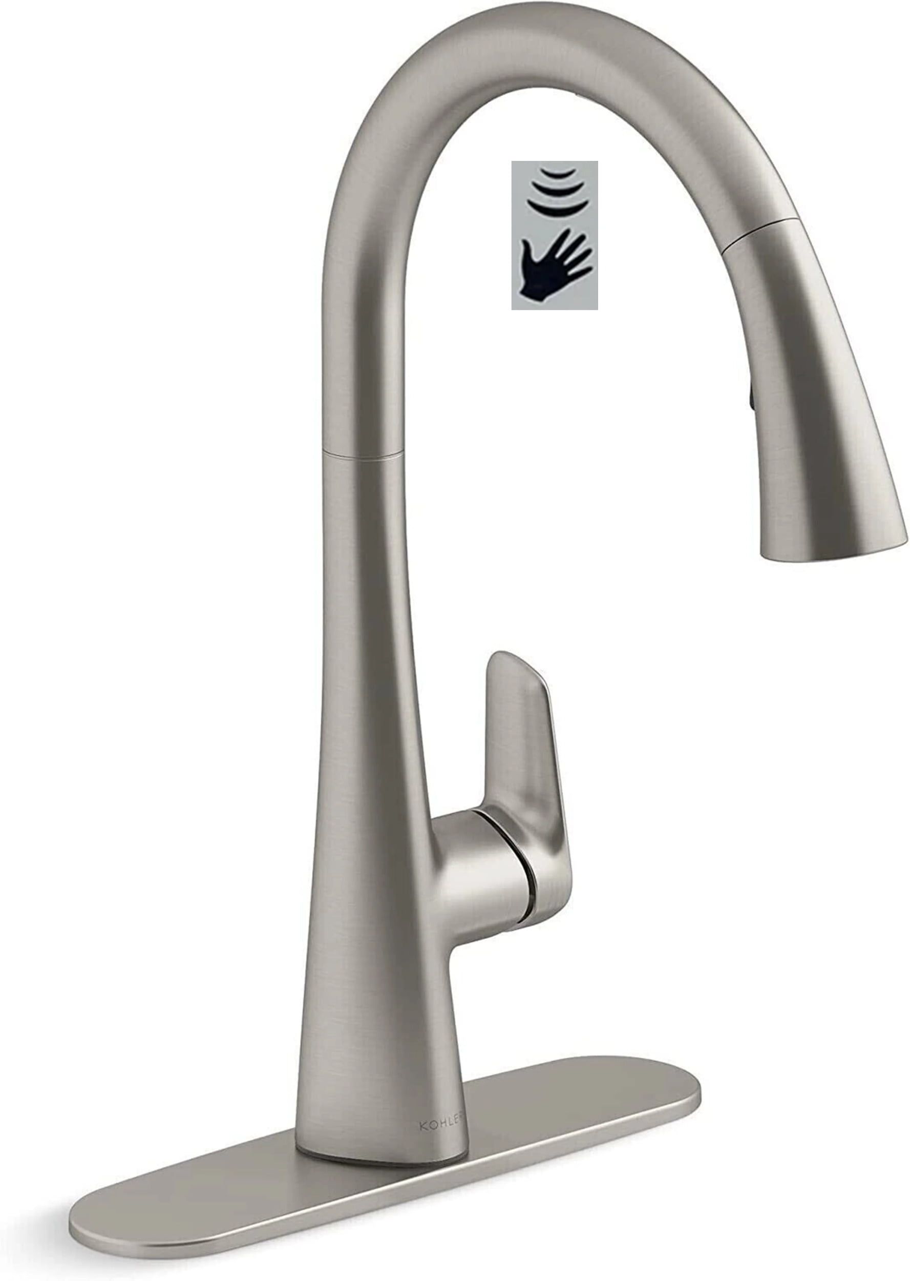 Vibrant Stainless Steel Touchless Pull-Down Kitchen Faucet