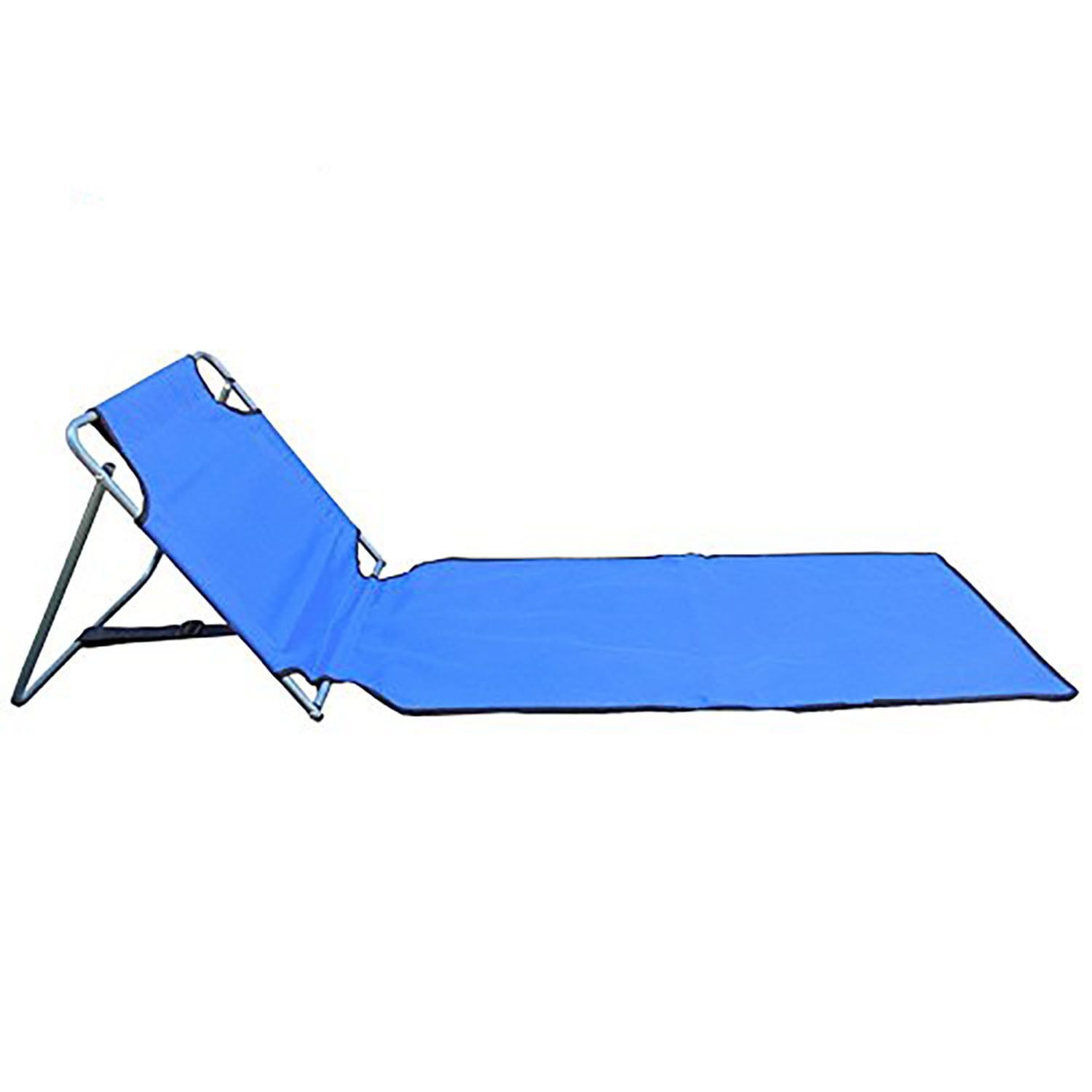 Blue Foldable Nylon Lounge Chair with Metal Frame