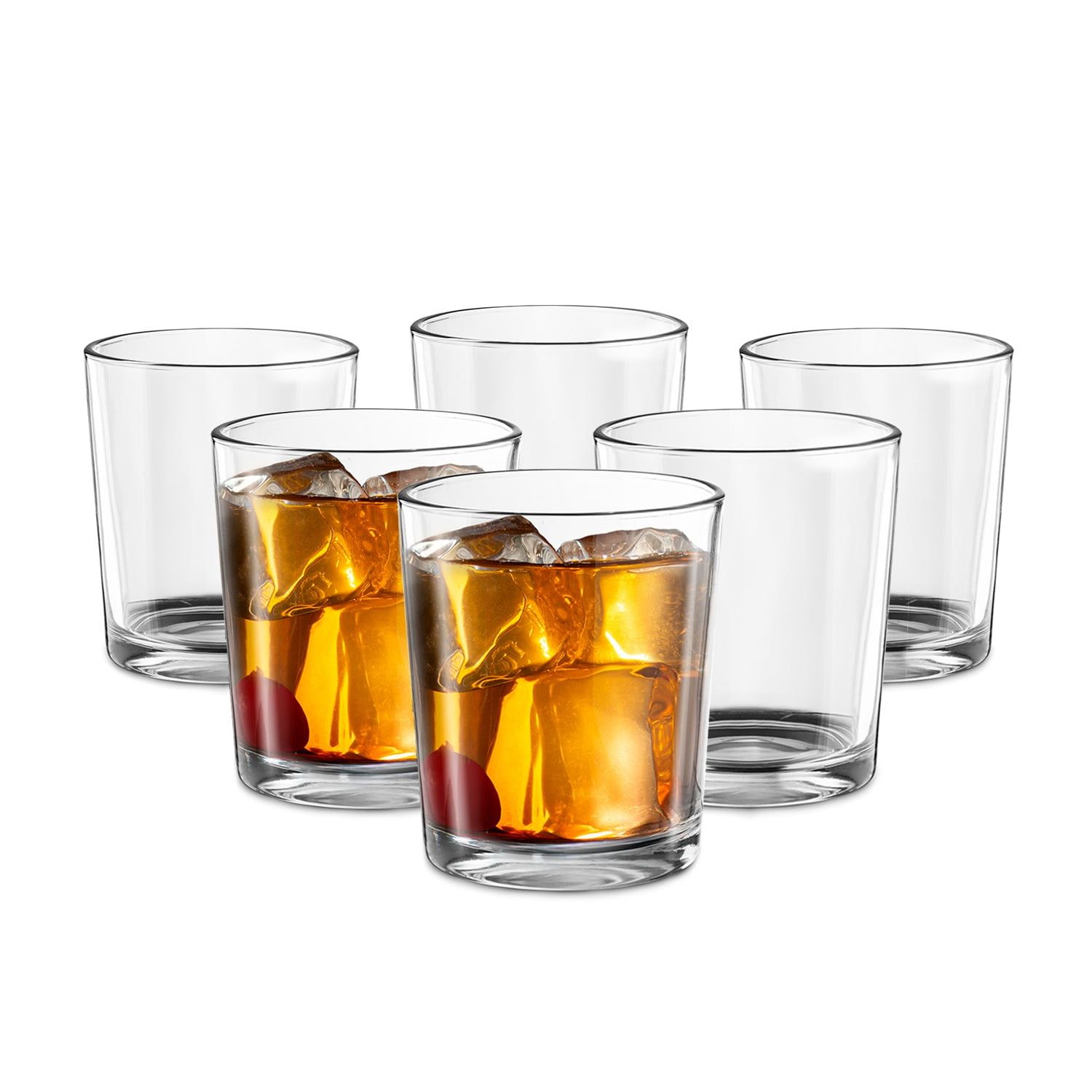 Crystal Whiskey Tumblers with Weighted Base, Set of 6