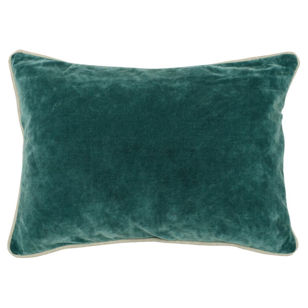 Mallard Green Velvet 14" x 20" Lumbar Throw Pillow