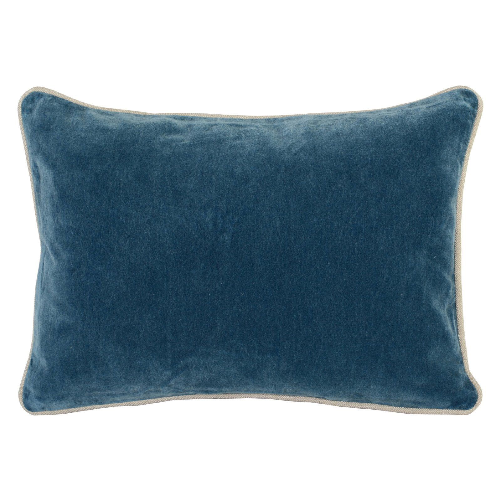 Harriet Marine Blue Velvet 14" x 20" Lumbar Throw Pillow