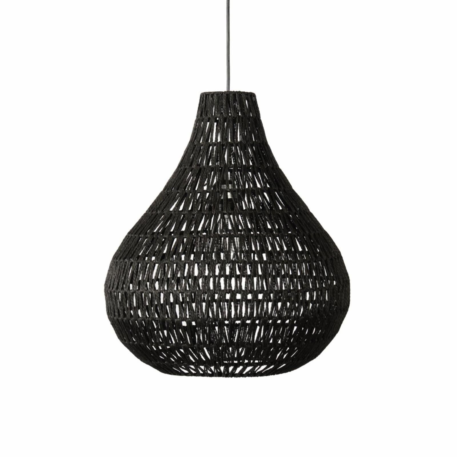 Quaid Contemporary 18" Black Woven Pendant Light