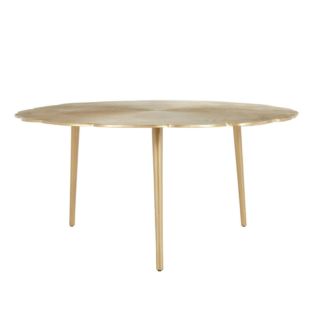 Violetta Round Gold Aluminum Coffee Table