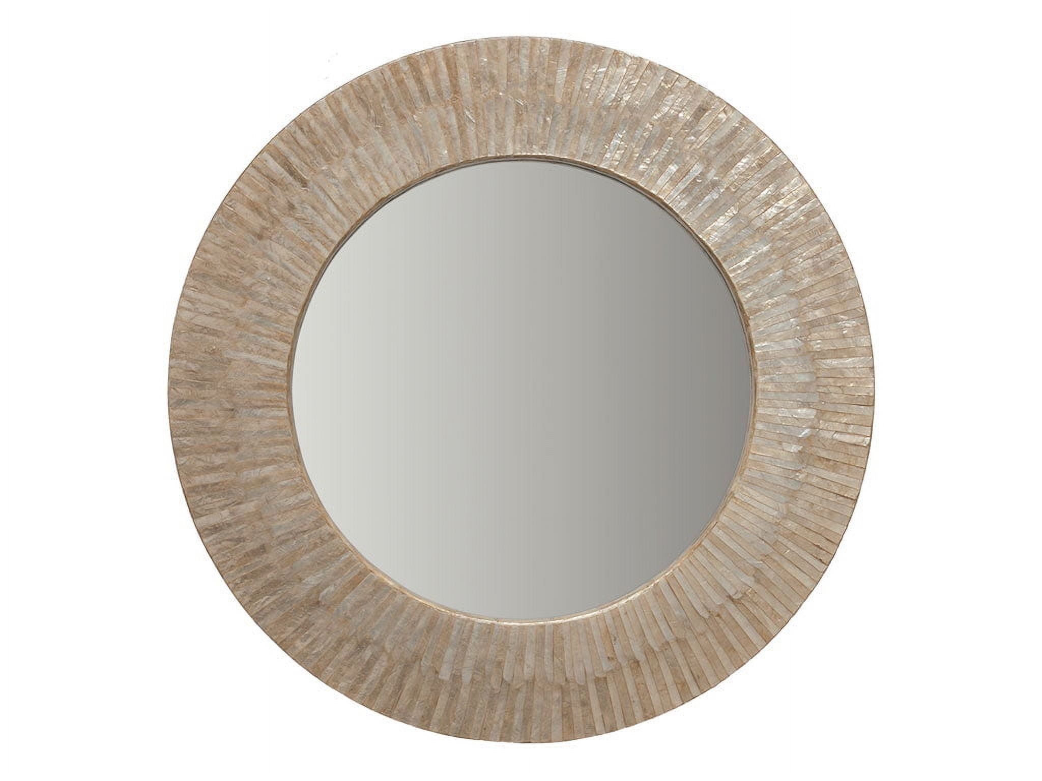 24" Gold Capiz Seashell Round Wall Mirror