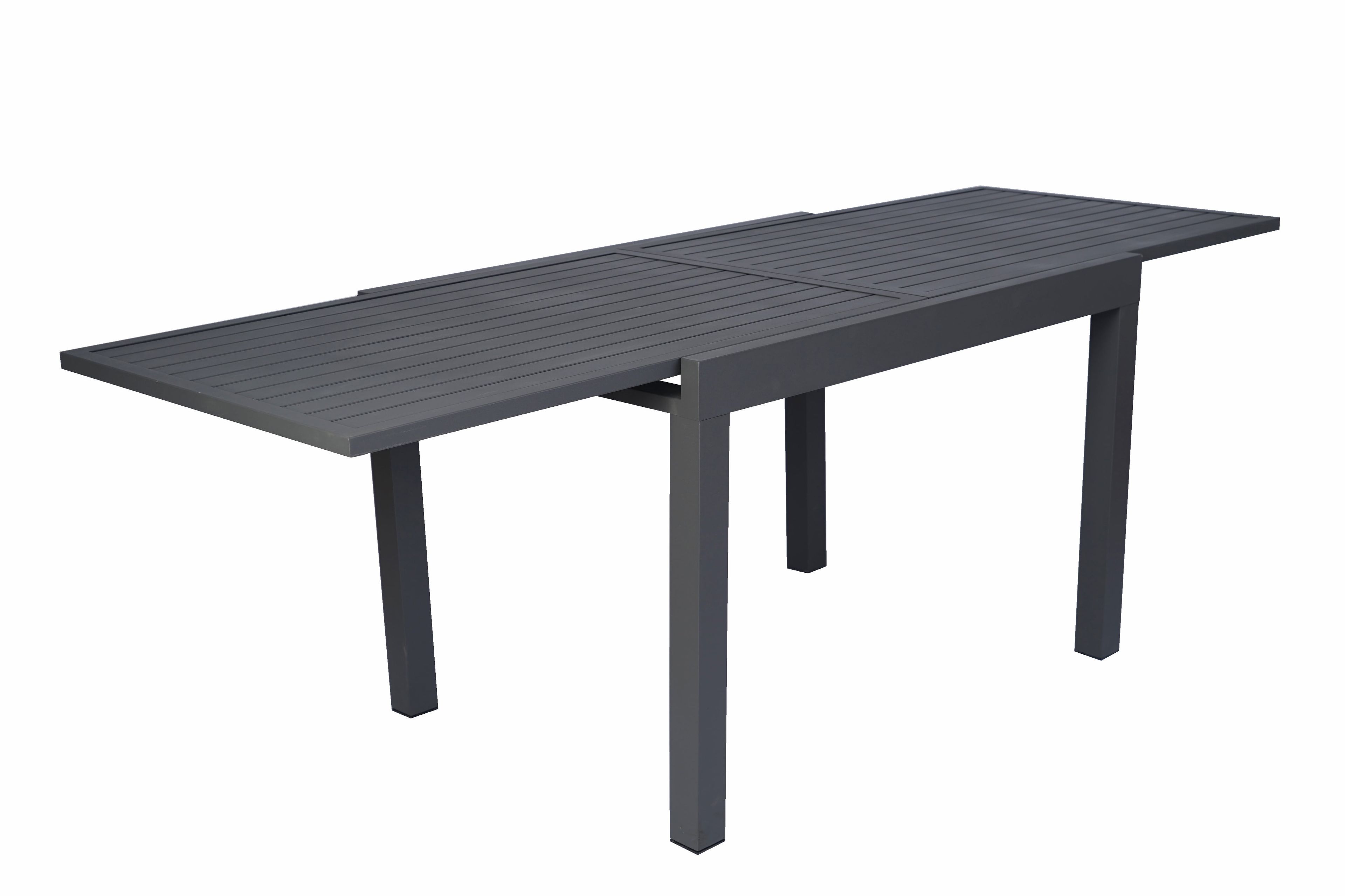 Kozyard Dark Gray Aluminum Expandable Patio Dining Table