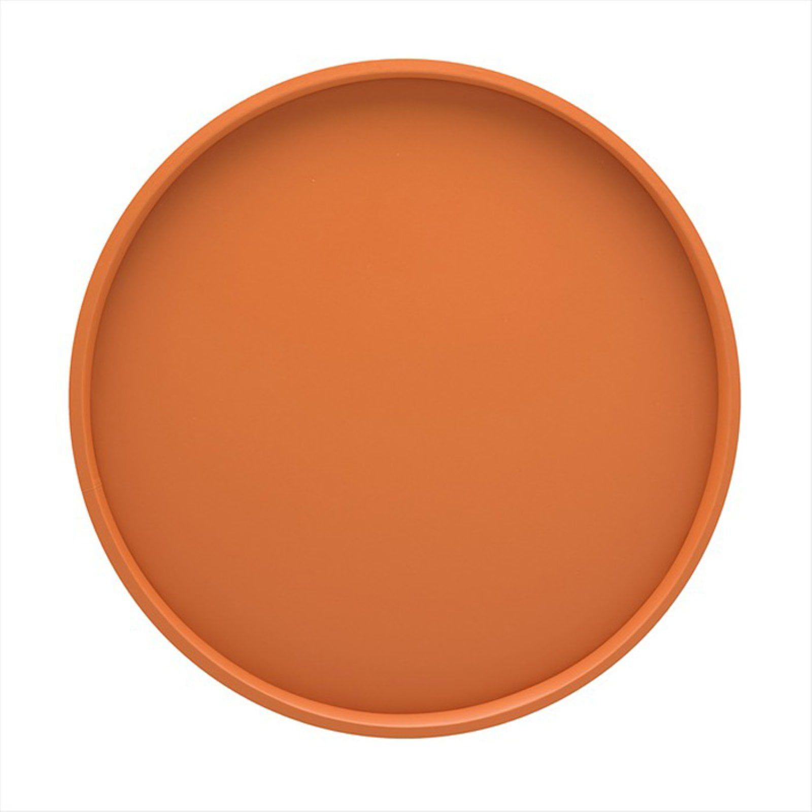 Spicy Orange Round Vinyl Serving Tray, 14-Inch