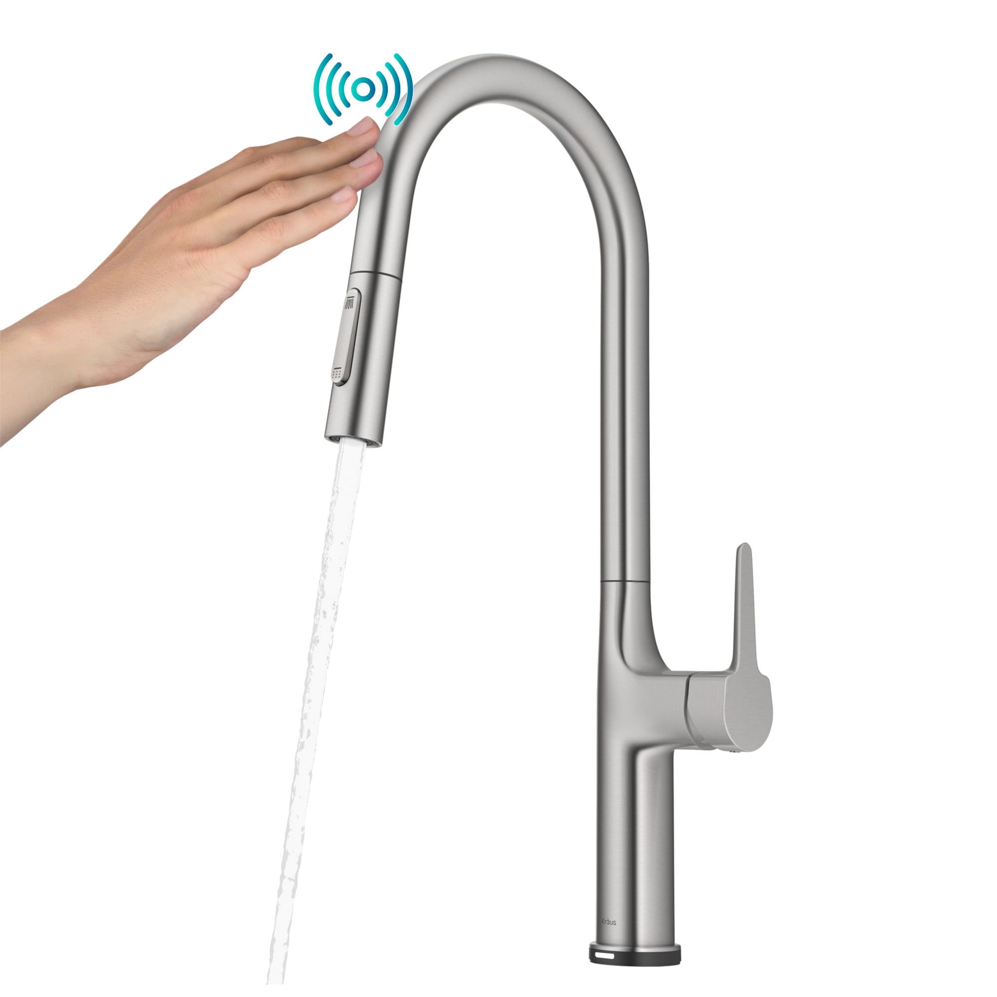 Elegant Oletto 19.88" Stainless Steel Touch-Control Kitchen Faucet