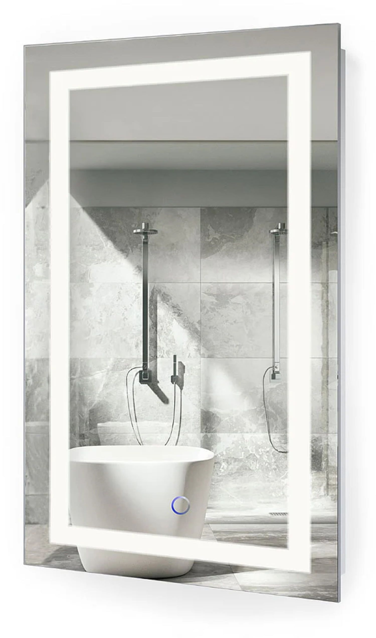 20" x 32" Frameless LED Bathroom Vanity Mirror with Dimmer