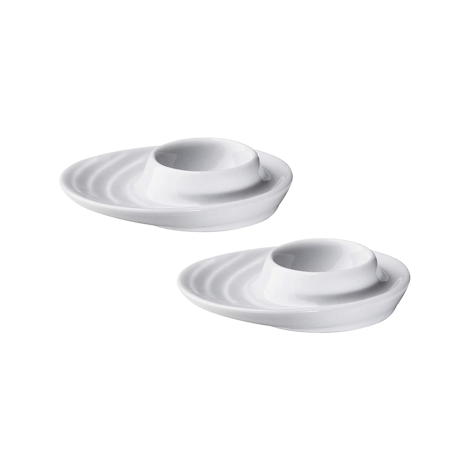 White Porcelain Oval Base Egg Cup Set