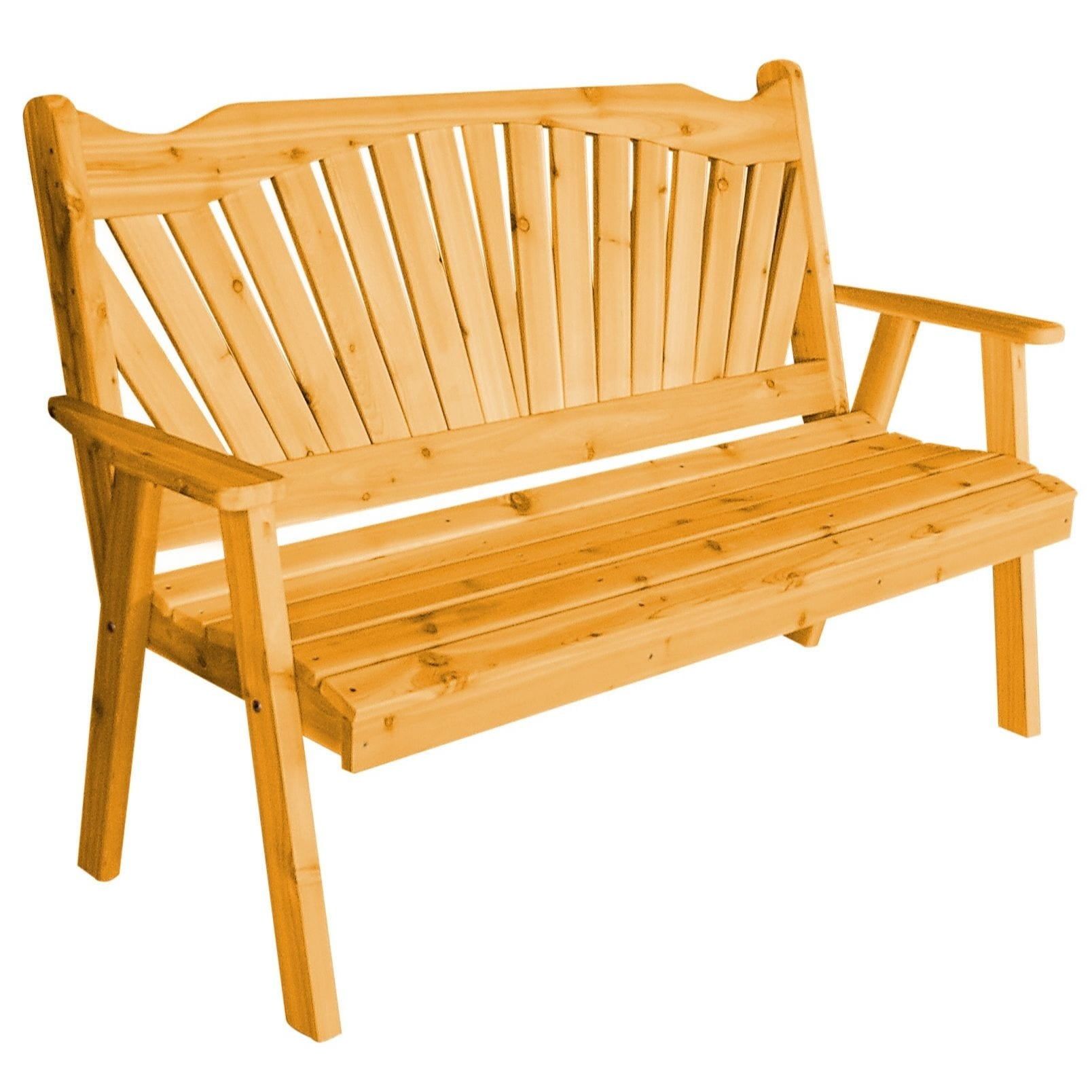 Natural Stain Pine 4' Fanback Garden Bench