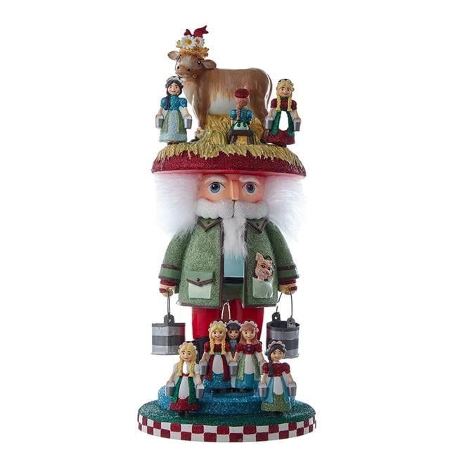 16.5-inch Festive Nutcracker with Eight Maids A Milking