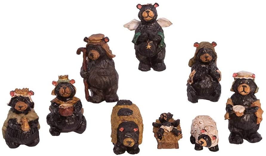 Kurt Adler 4-Inch Resin Bear Nativity Set of 9