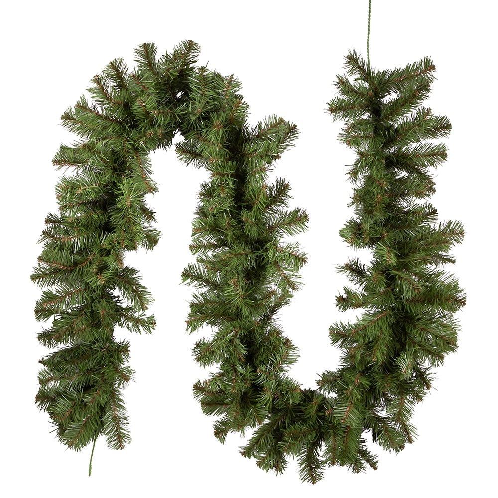 9-Foot Green Artificial Pine Garland for Indoor/Outdoor