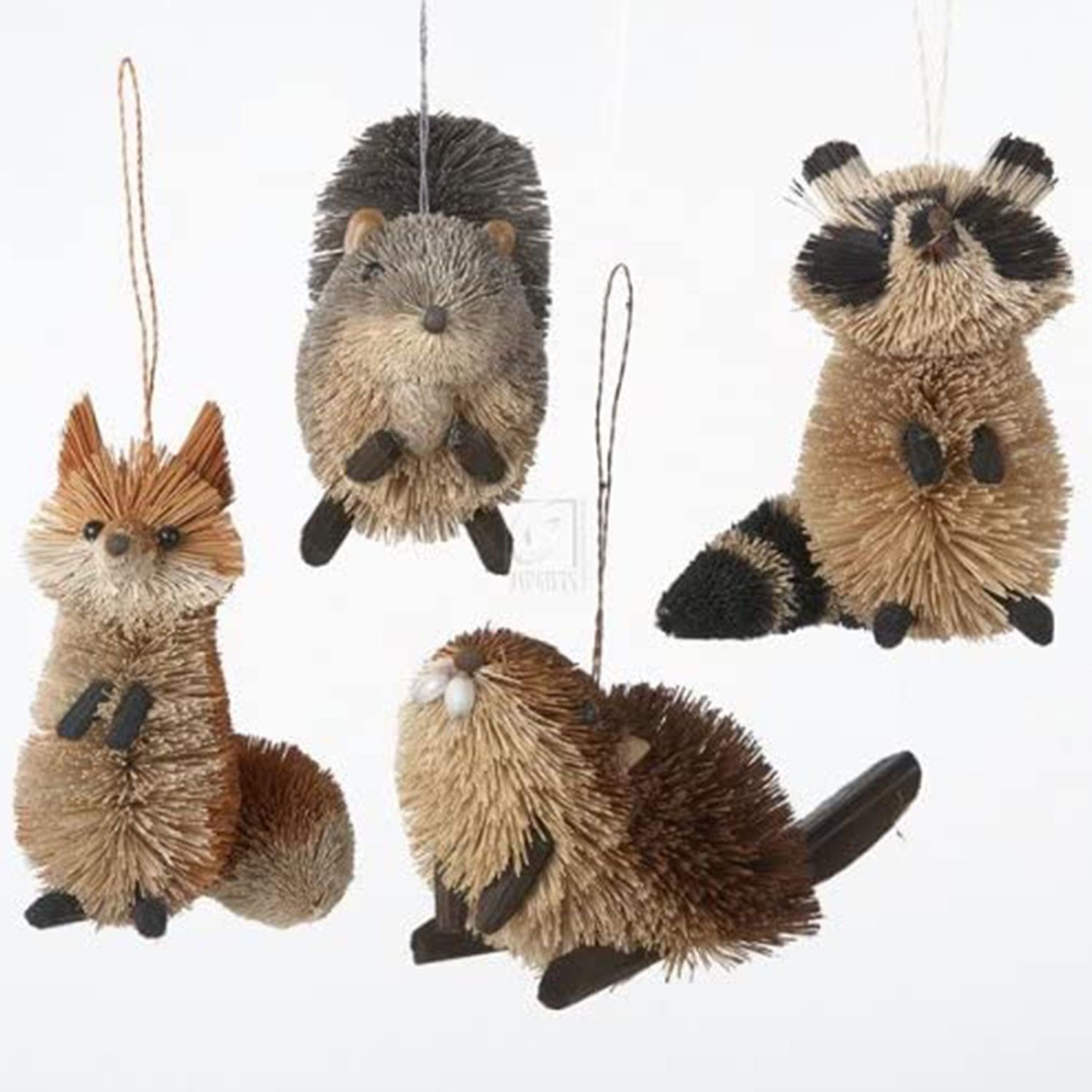 Buri Woodland Animal Hanging Ornament Set, 3.5-6" Plastic