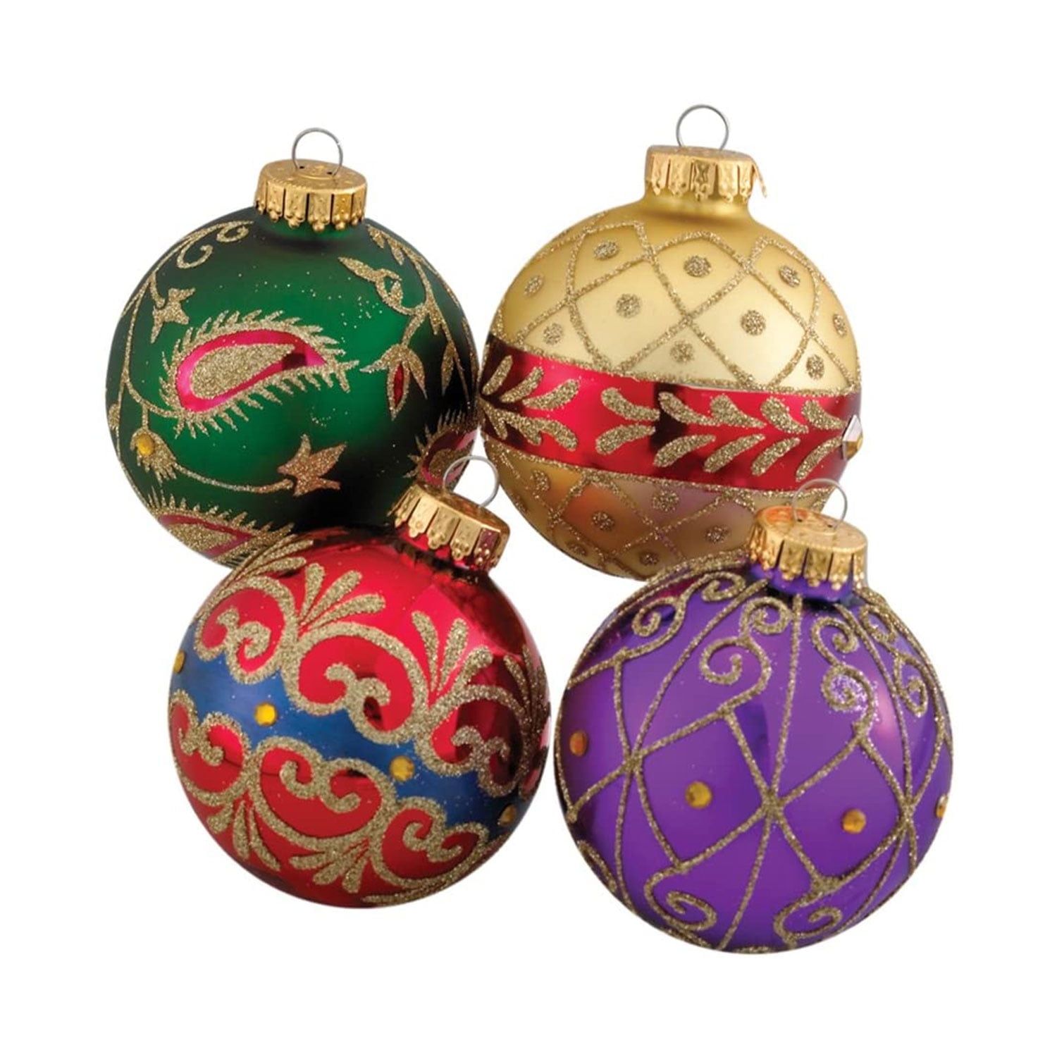 Imperial Design Multicolor Glass Ball Ornaments Set