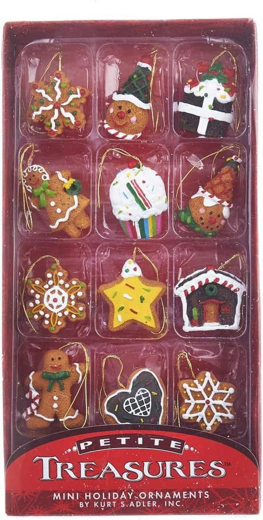 Miniature Gingerbread Resin Holiday Ornaments Set, 12 Pieces