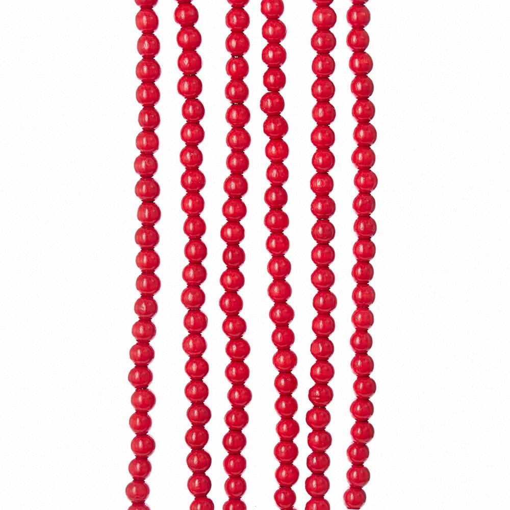 9-Foot Red Wooden Beaded Christmas Garland