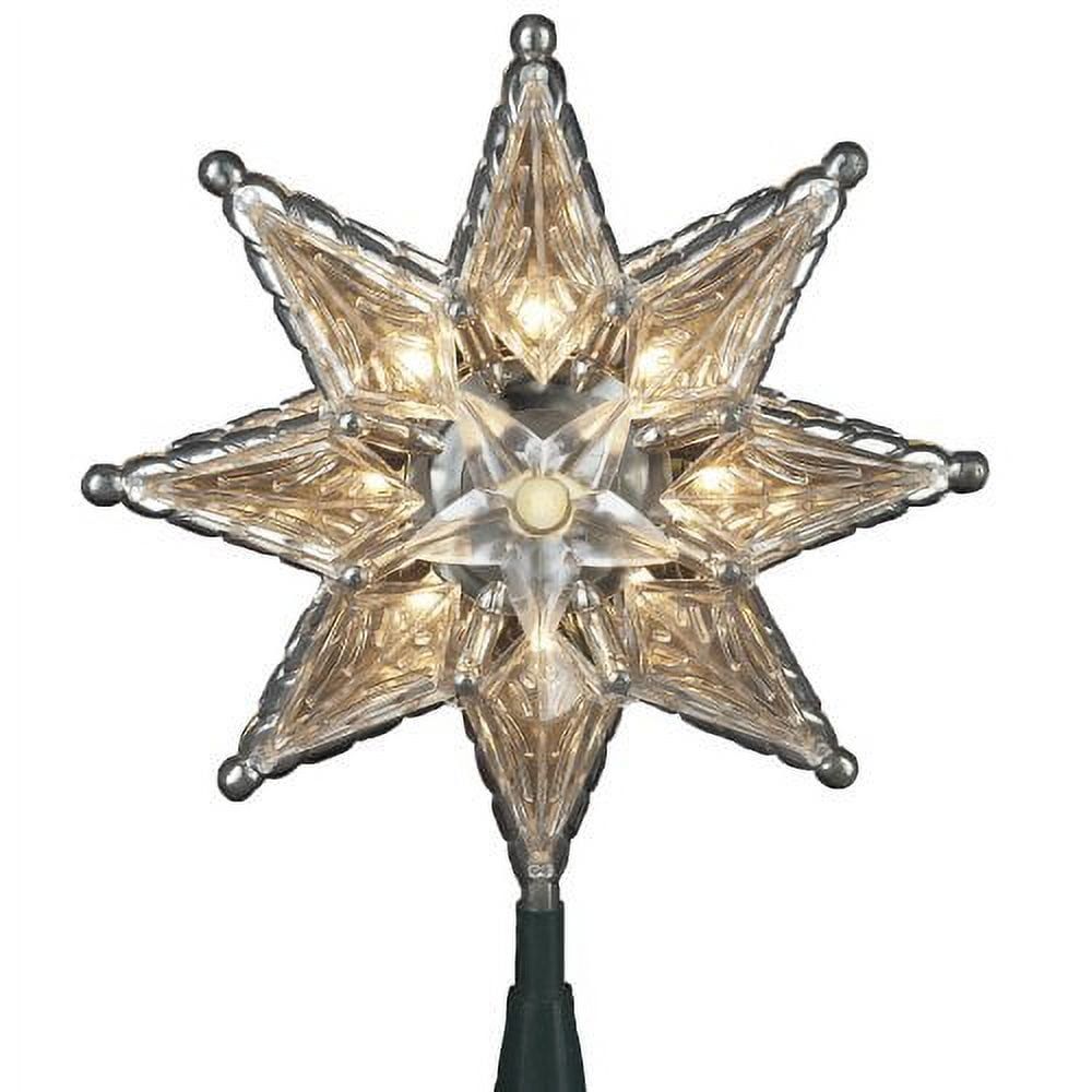 Clear Plastic 10-Light 8-Point Star Christmas Tree Topper