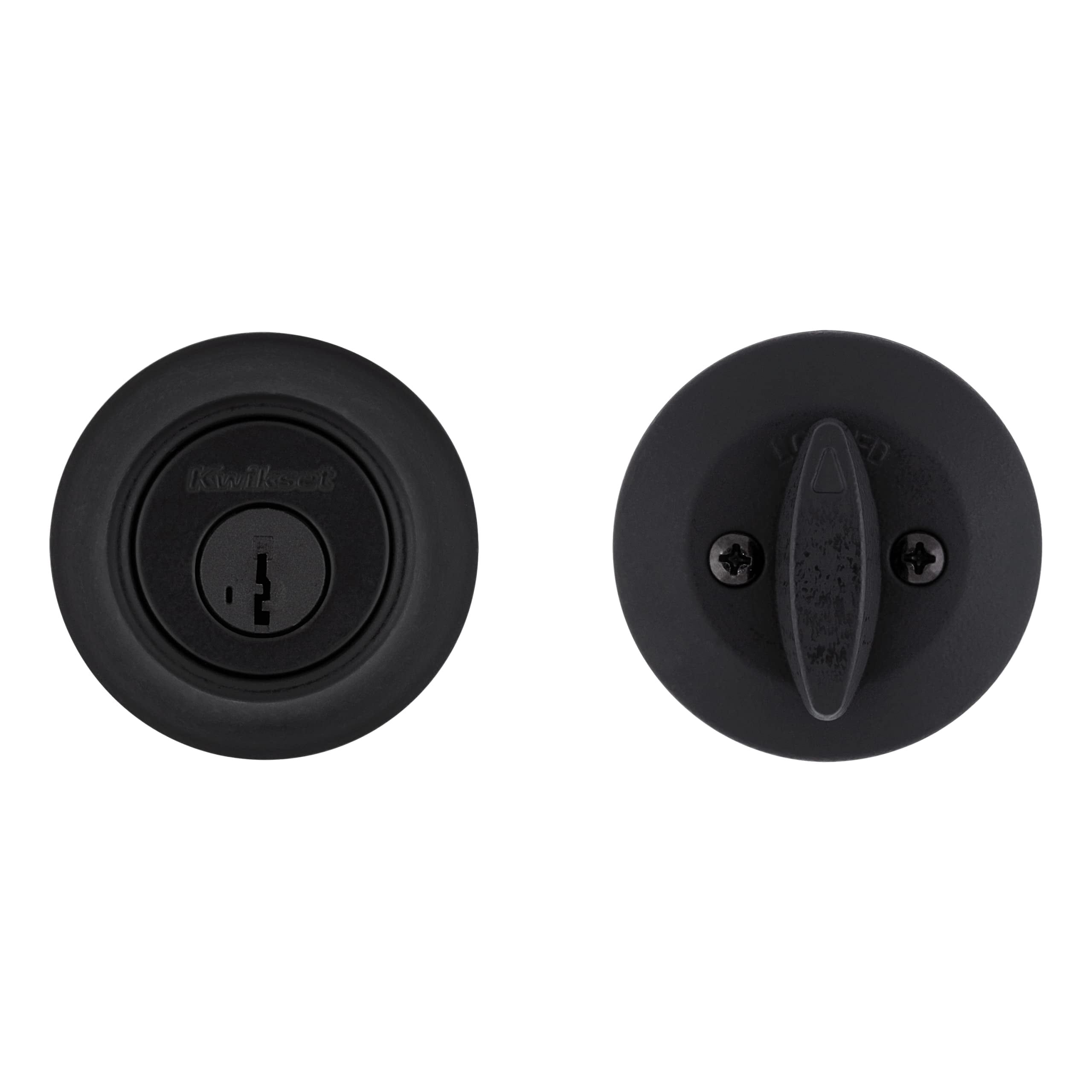 Matte Black Round Single Cylinder Deadbolt Lock