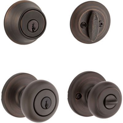 Venetian Bronze Keyed Entry Knob and Deadbolt Combo Pack