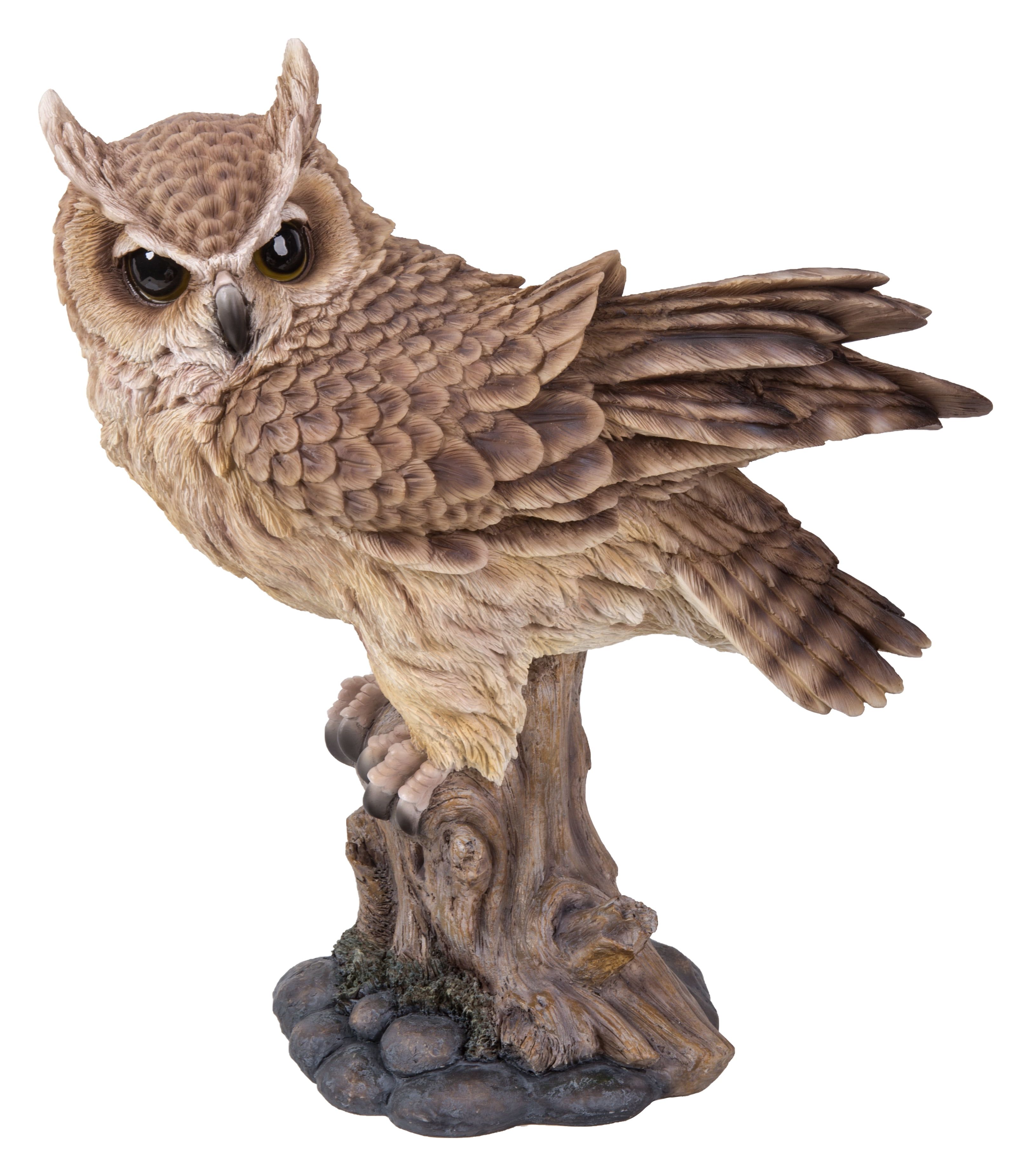 Large Brown Polyresin Long Eared Owl Statue