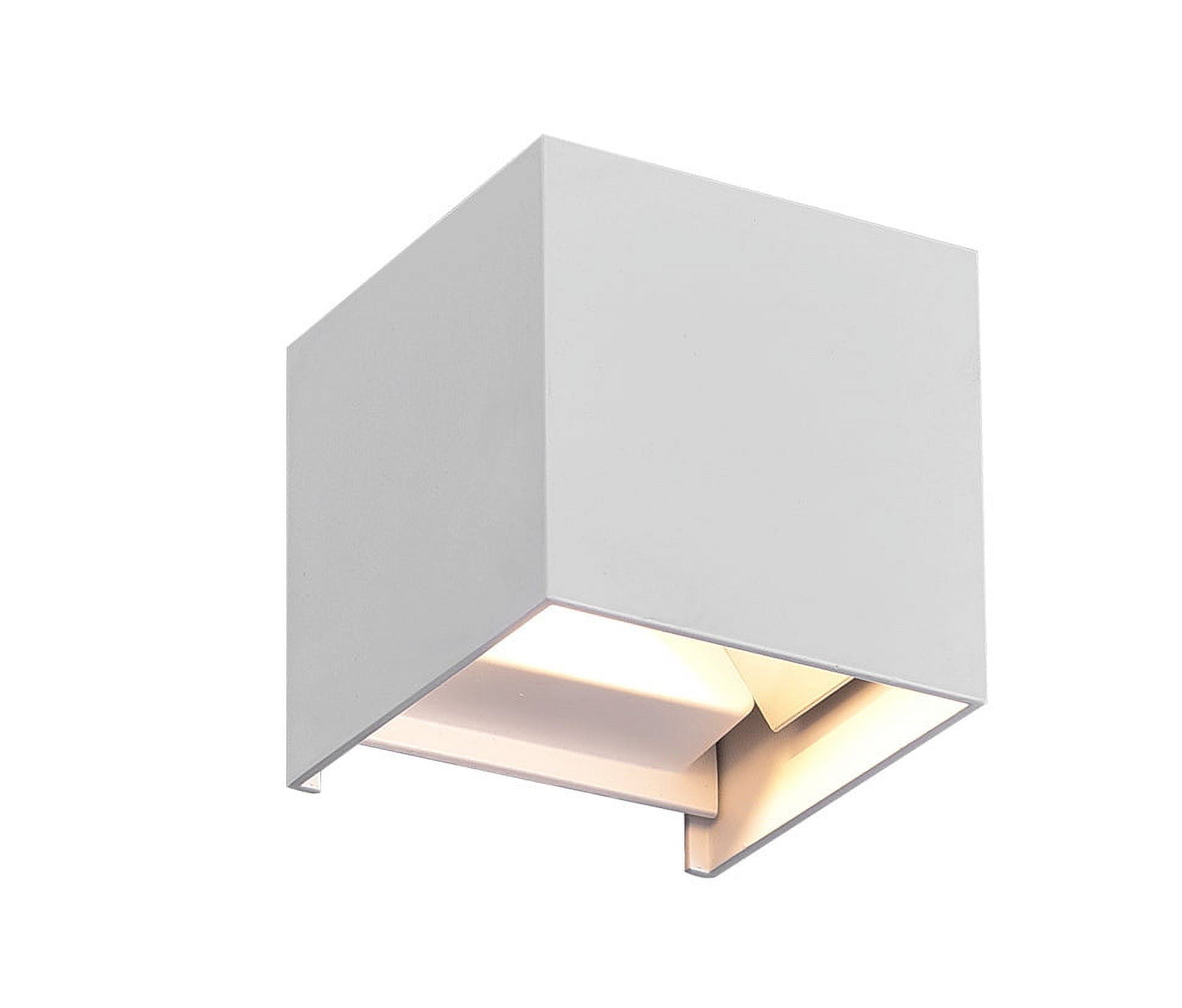 Lilliana White 4" Cube LED Wall Sconce, Dimmable and Compact