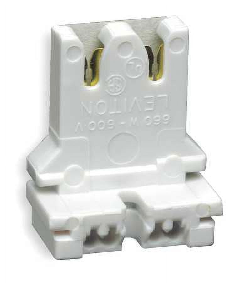 Leviton White Medium Base Fluorescent Lamp Holder with Wall Plate