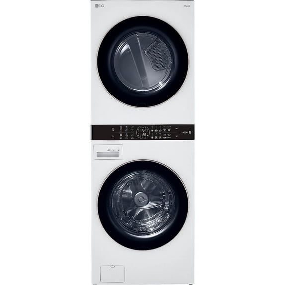 White 27 Inch Electric Smart Laundry Center with Center Control