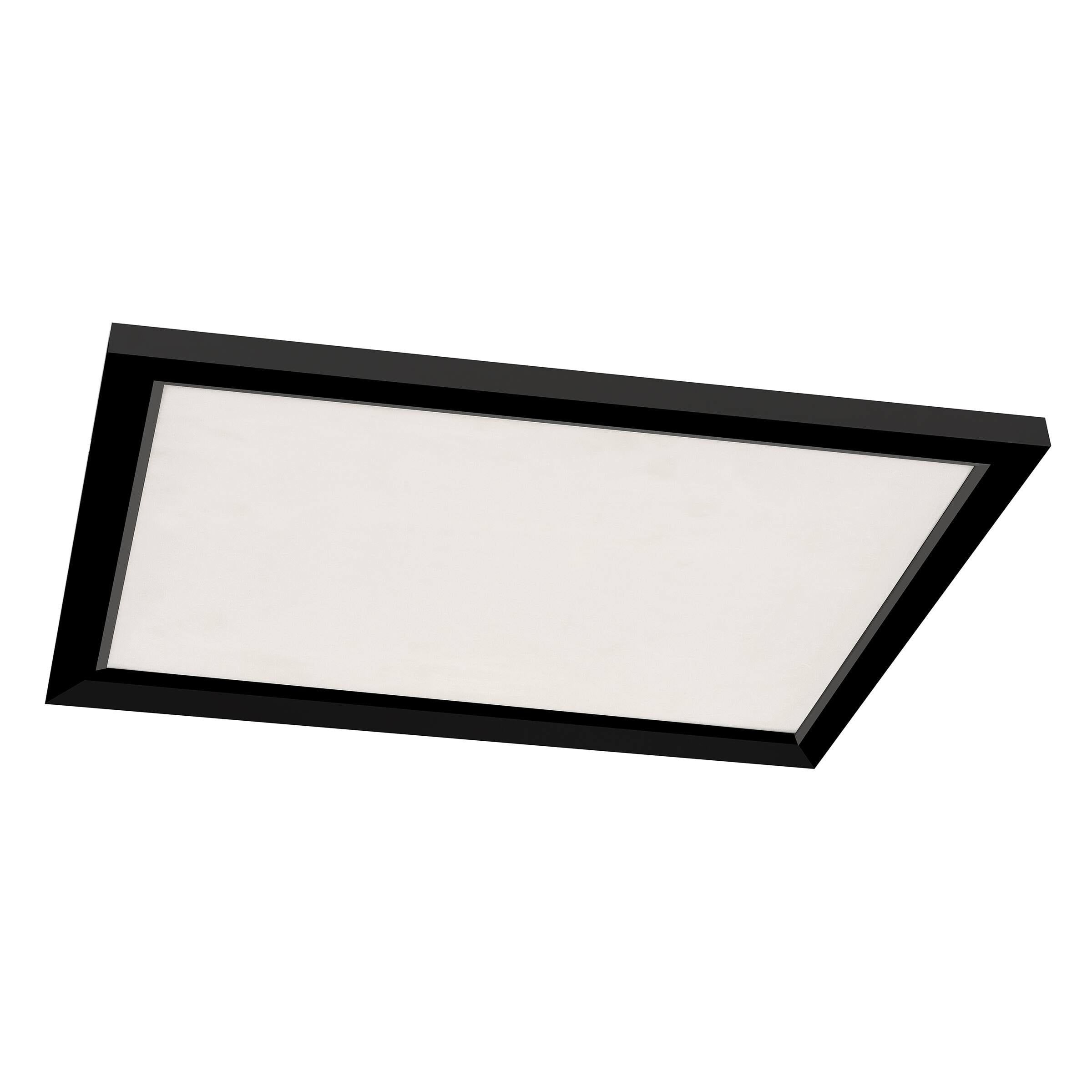 Lugano 24" Black Glass LED Flush Mount Light