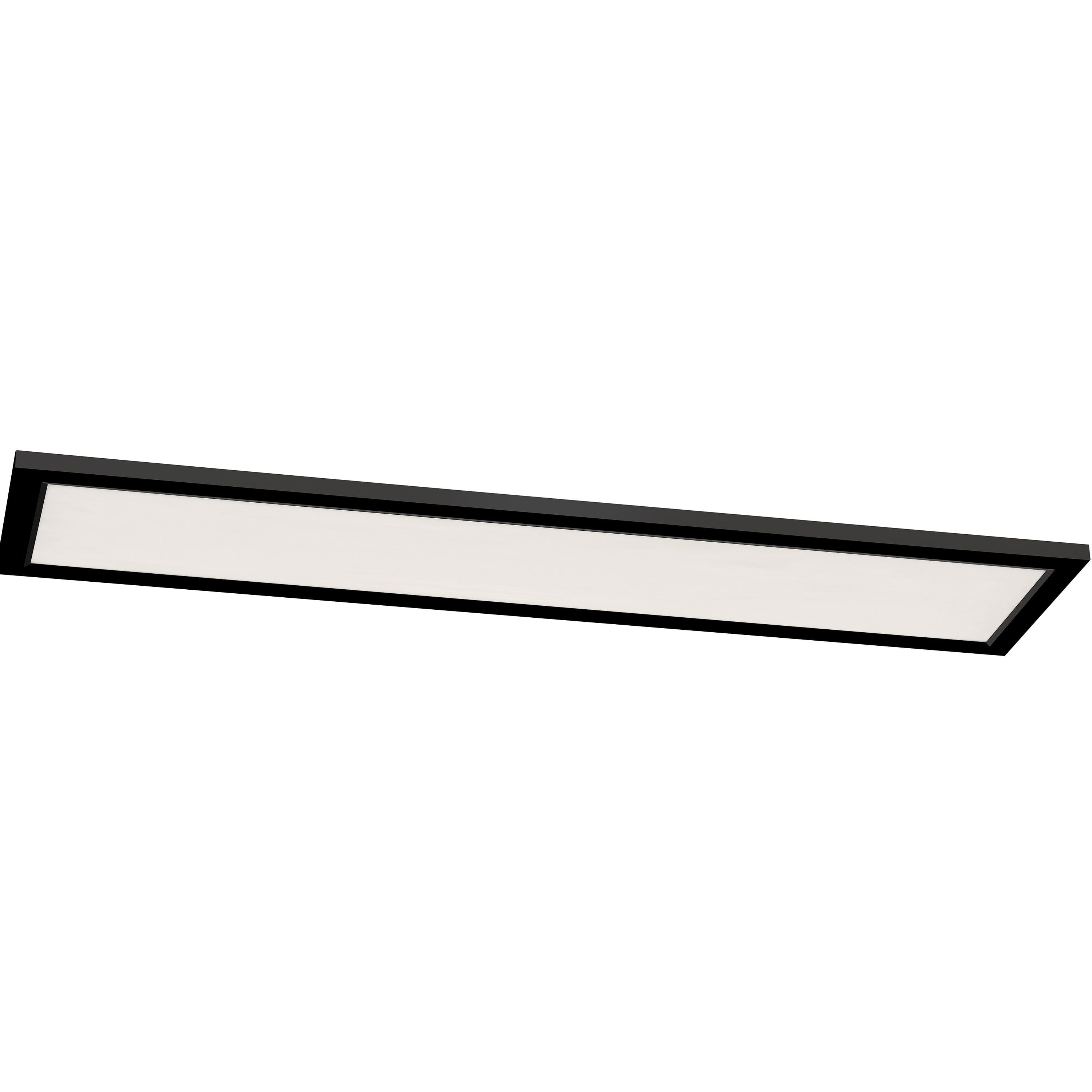 Lugano 48" Black Glass LED Linear Flush Mount Light