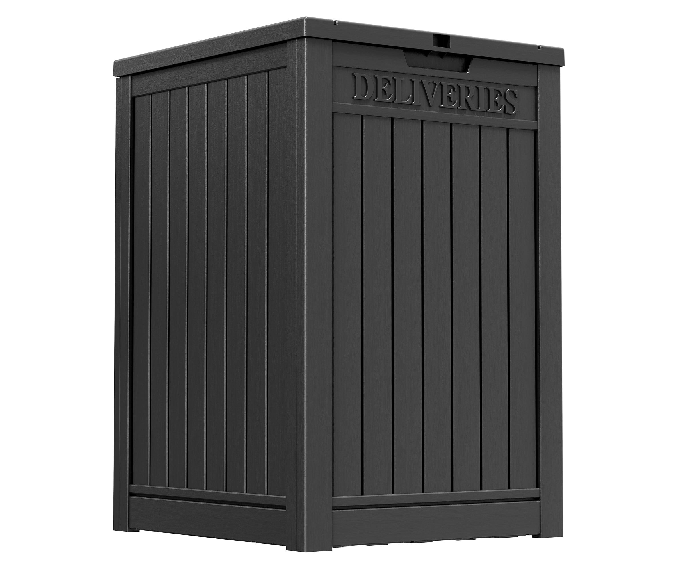 Black 48 Gallon Lockable Resin Deck Box