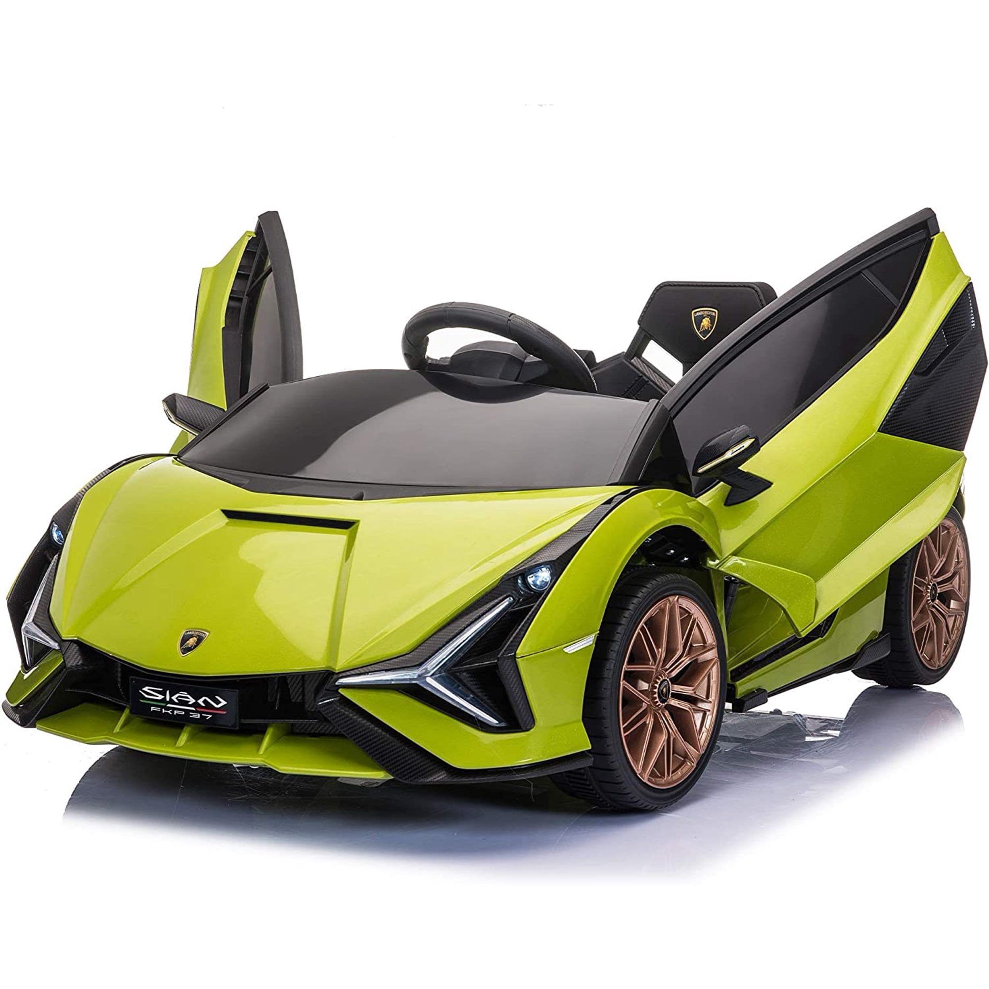 12V Green Lamborghini Sian Electric Ride-On Car with Remote Control